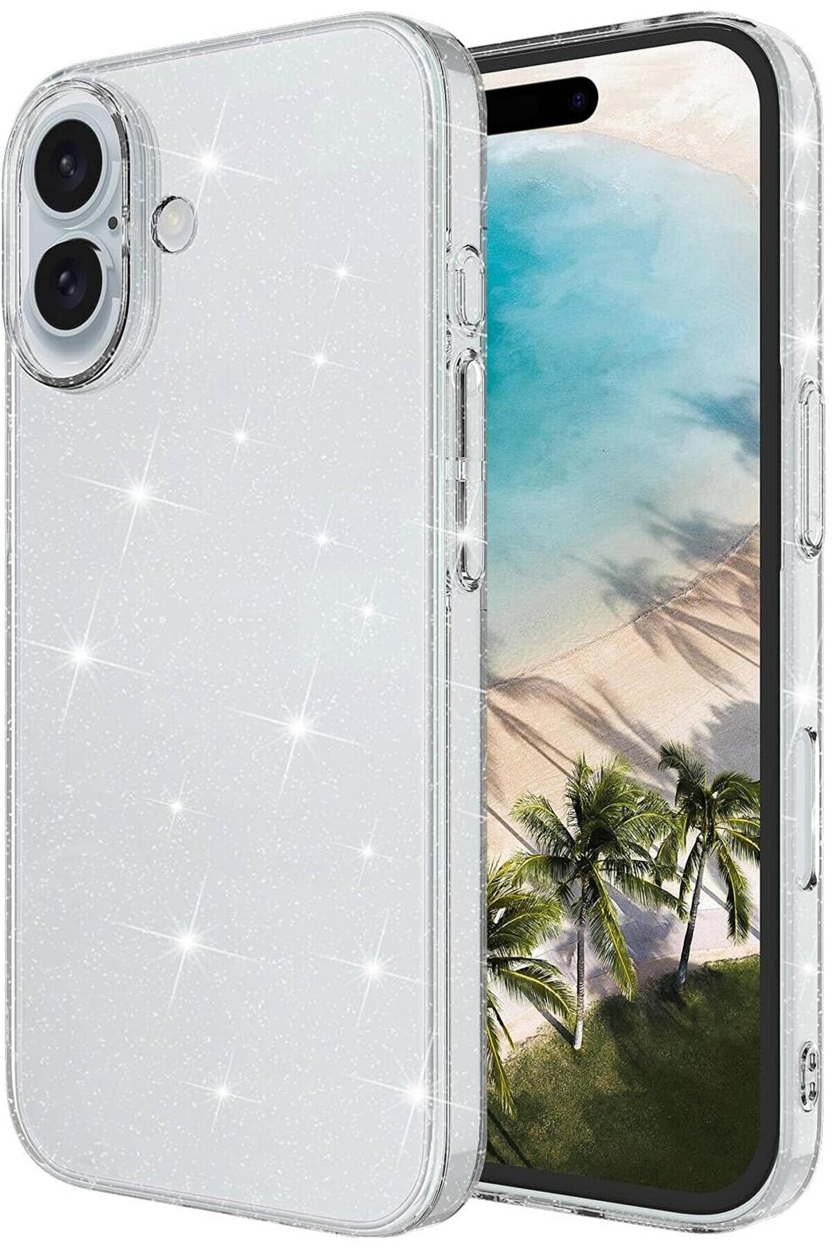 STOREMAX ile uyumlu 16 Kılıf Parlayan Simli Şeffaf Redos Kapak Şeffaf 1014773