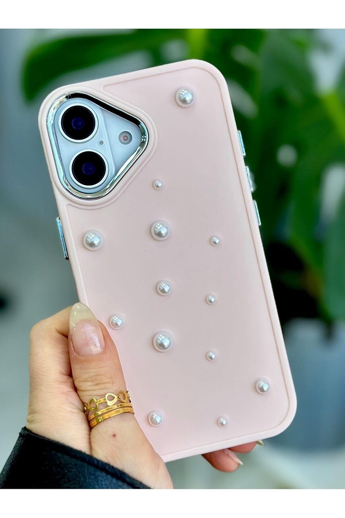 STOREMAX Aksesuar 16 Uyumlu 3D Pearl Tasarımlı Oyuncaklı Silikon Kılıf - Pembepearl 1014773