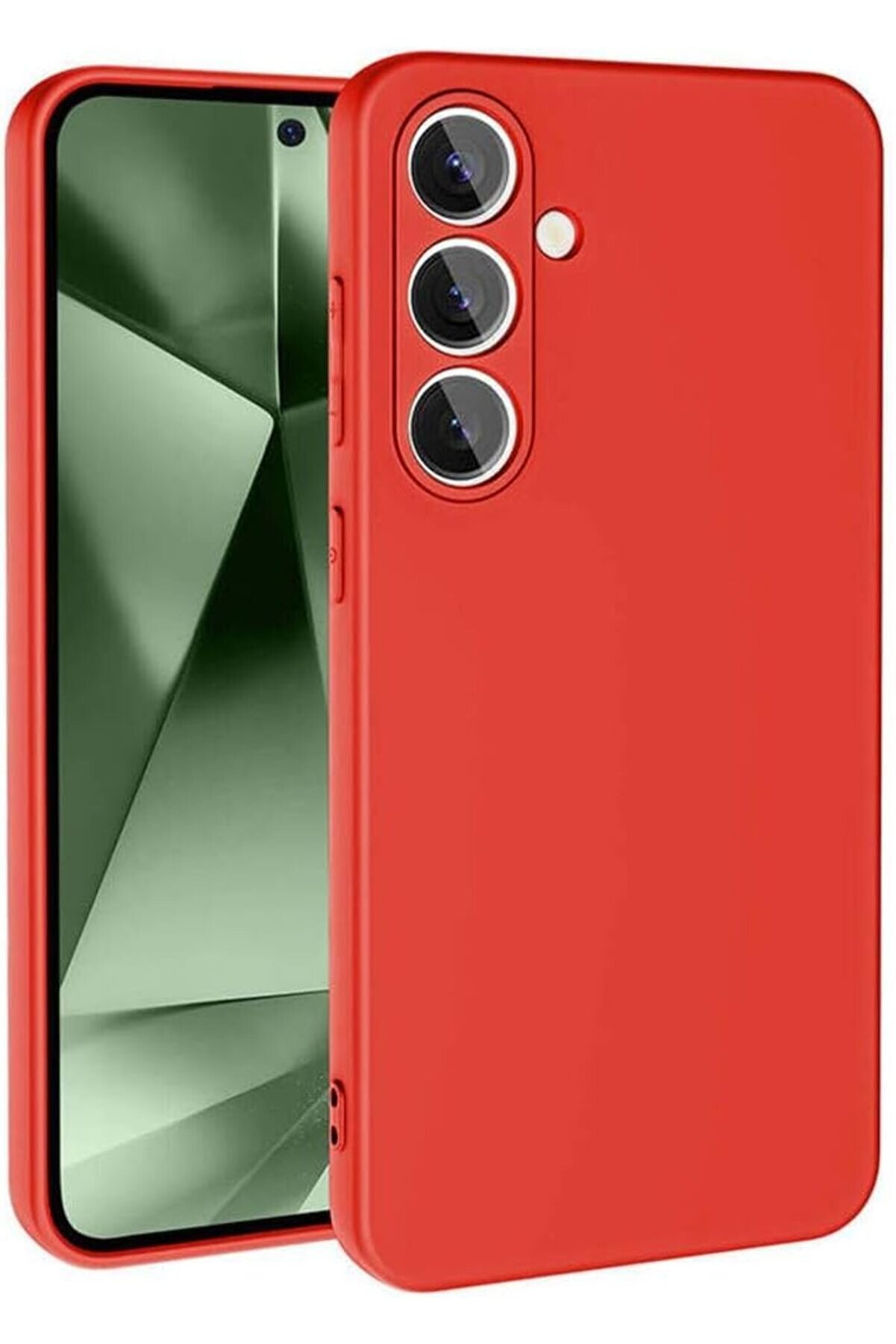 STOREMAX S24 FE ile Uyumlu Mara Silikon Kılıf – Darbe Emici, Mat Kırmızı Lansman Kapak 1014773