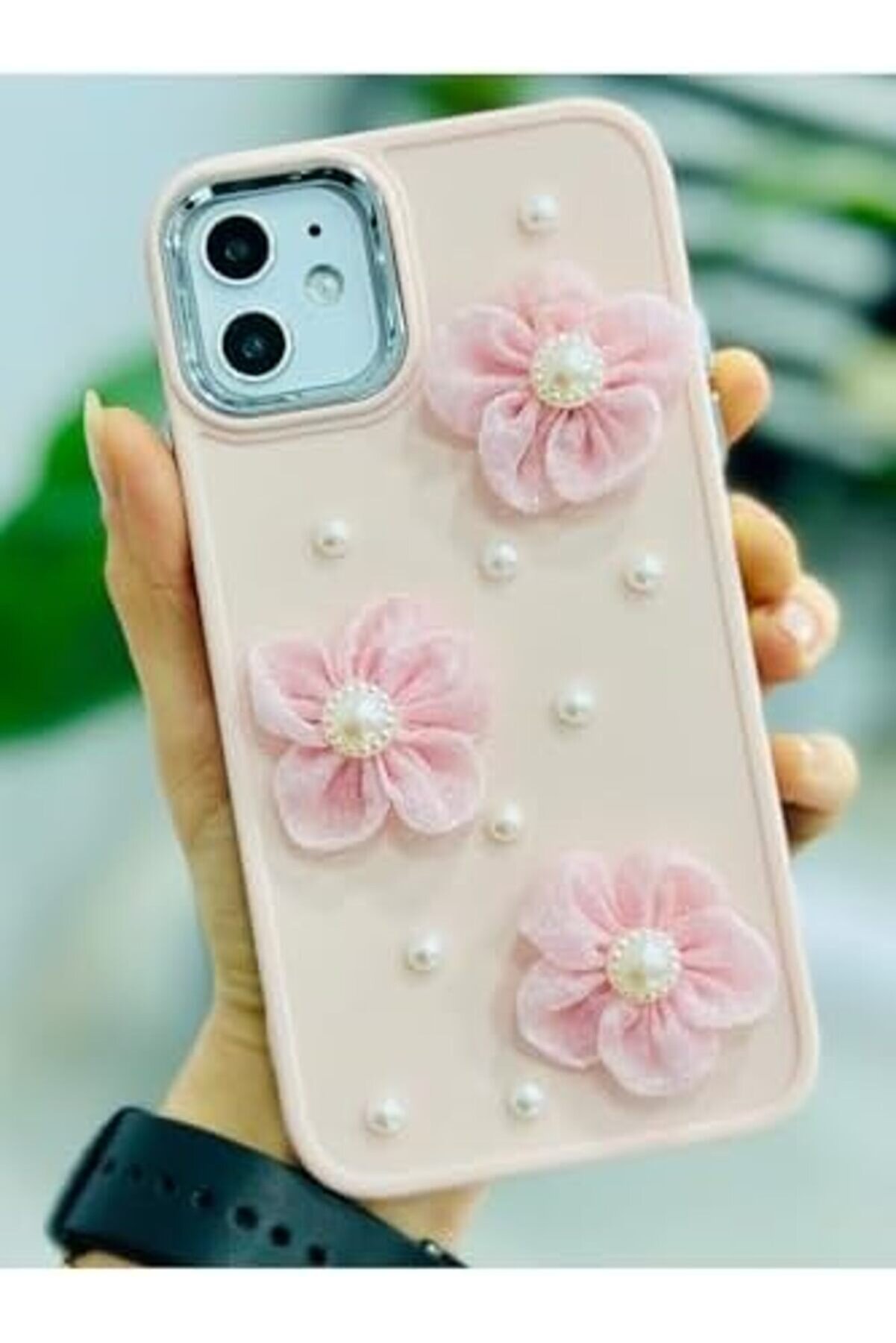 Aksesuar 11 İle Uyumlu T&uuml;l &Ccedil;i̇&ccedil;ek Tasarımlı Oyuncaklı Esnek Si̇li̇kon Kılıf 1014773