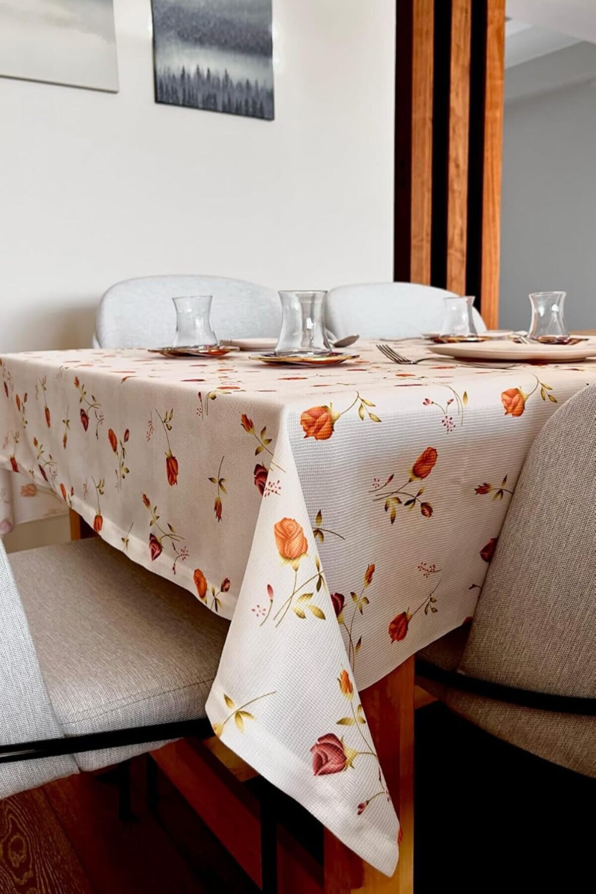 STOREMAX & LAUREL Baskılı Yıkanabilir Masa Örtüsü Mutfak Bahçe Piknik Masa Örtüsü (140x200) 1014773