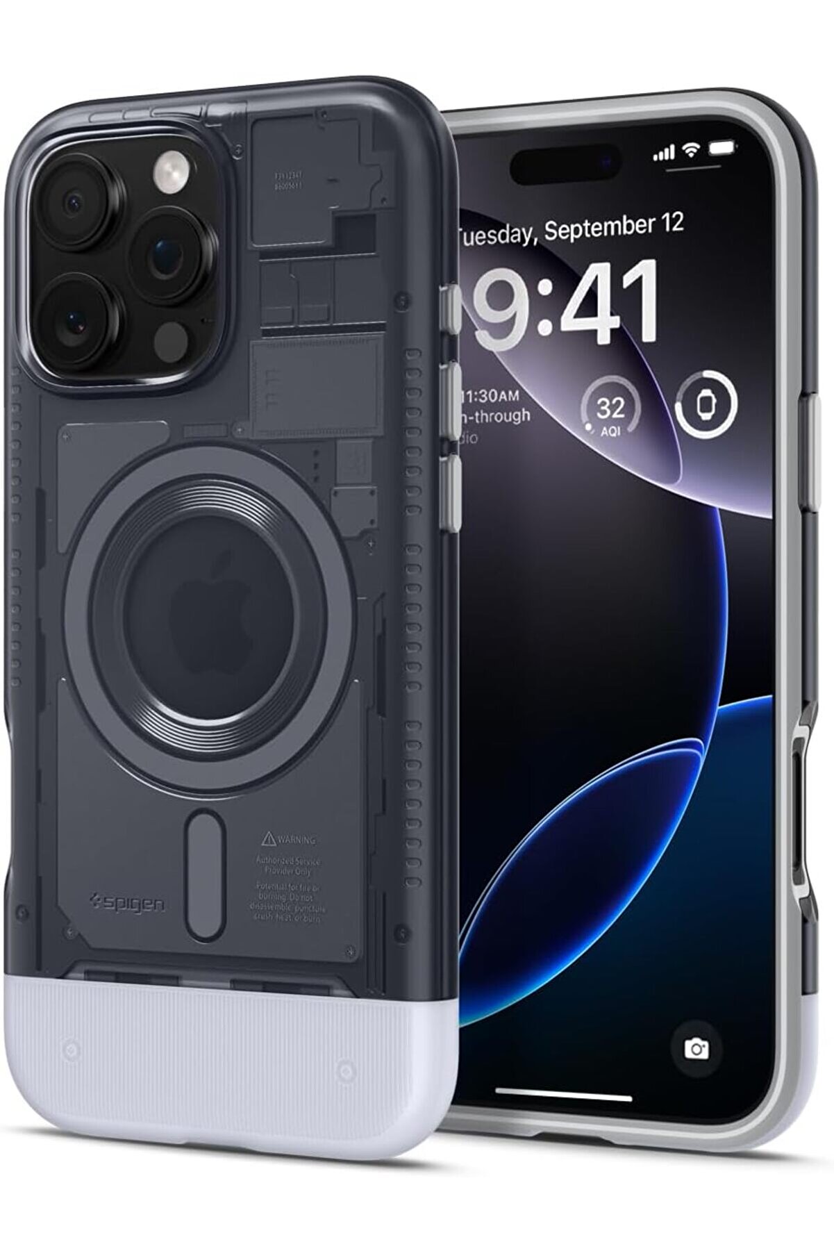 STOREMAX 16 Pro Kılıf C1 Hava Kanalı Teknolojisi™ Askeri Sınıf Koruma MagFit Graphite Tasarım Kapak - ACS0815