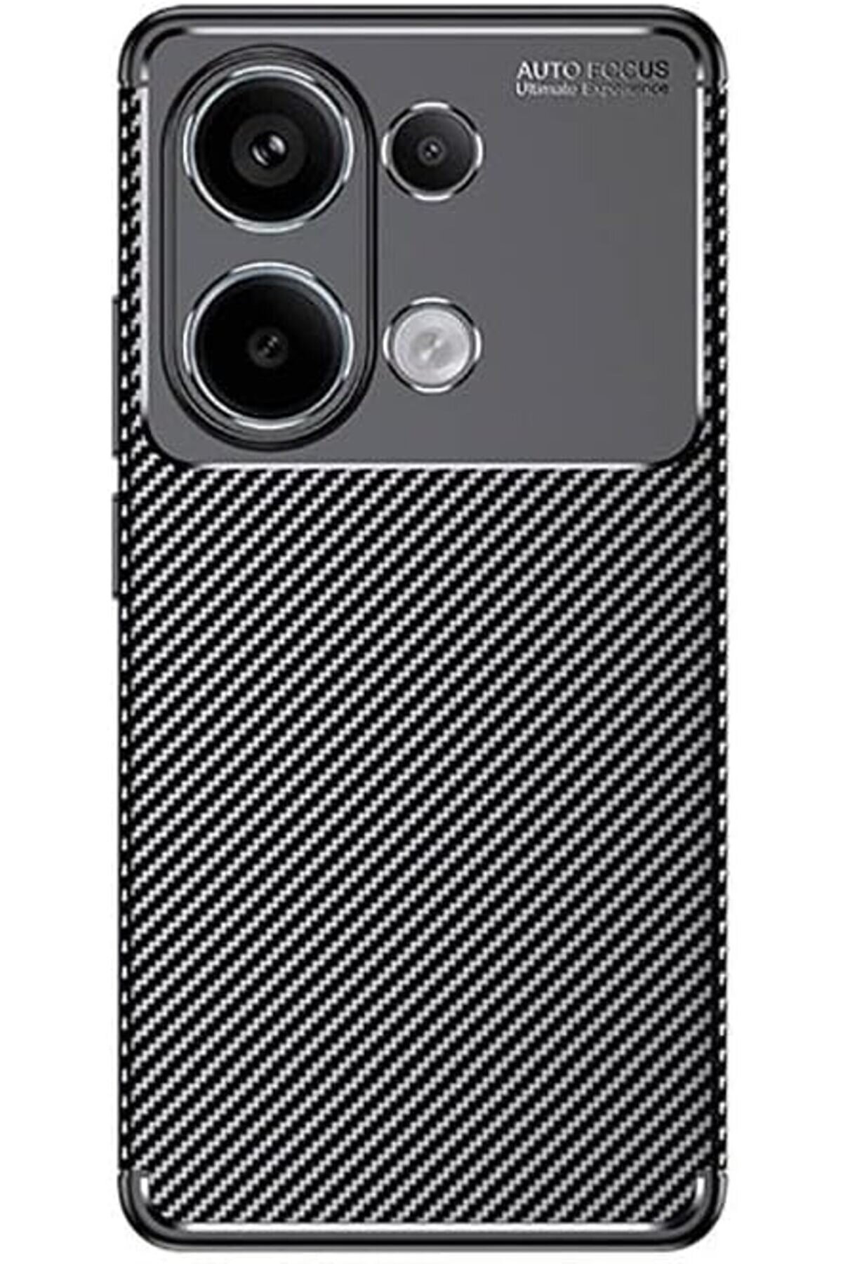 STOREMAX 13 Pro 4G Uyumlu Kamera Korumalı Carbon Brushed Silikon Kılıf 1014773