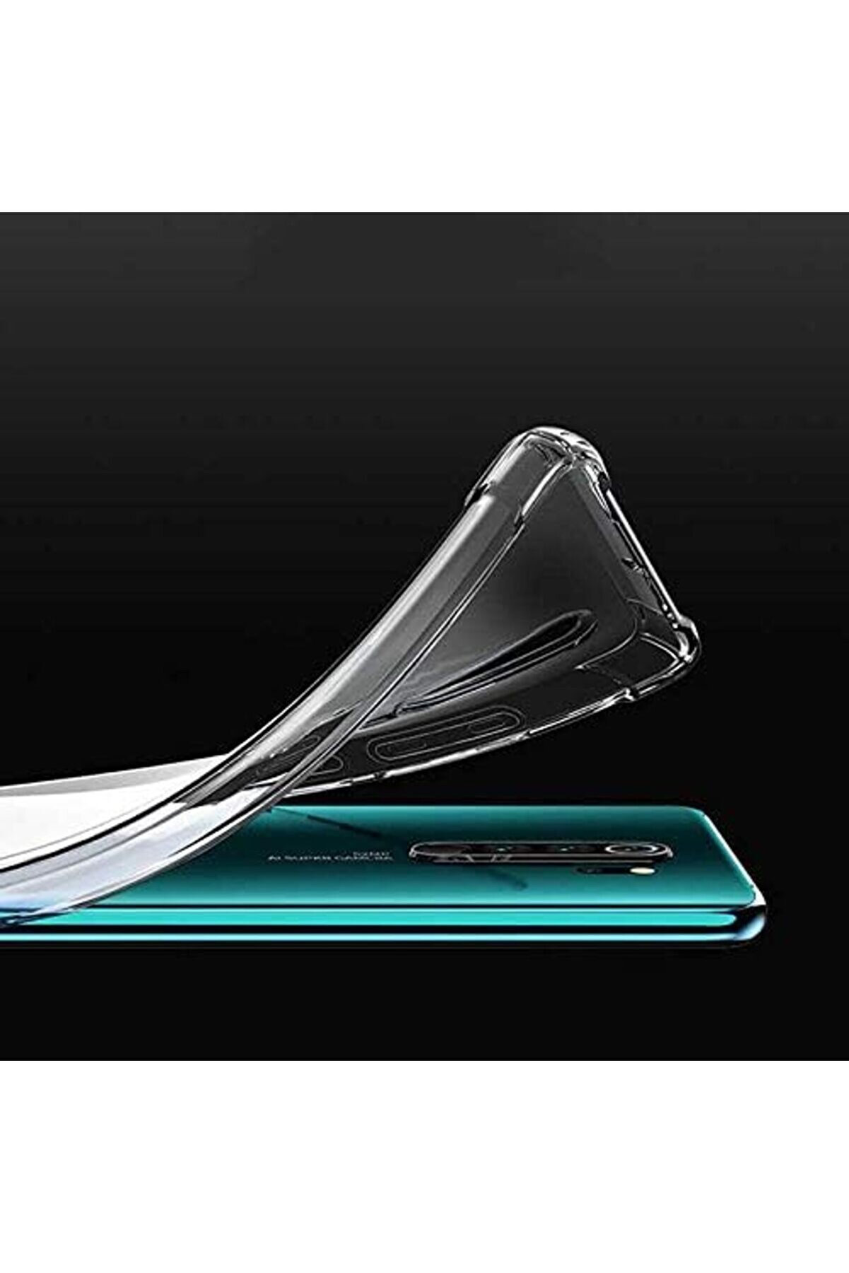 8 Pro İle Uyumlu Kılıf Ni̇tro K&ouml;şeleri̇ &Ccedil;ıkıntılı Si̇li̇kon,Şeffaf 1014773