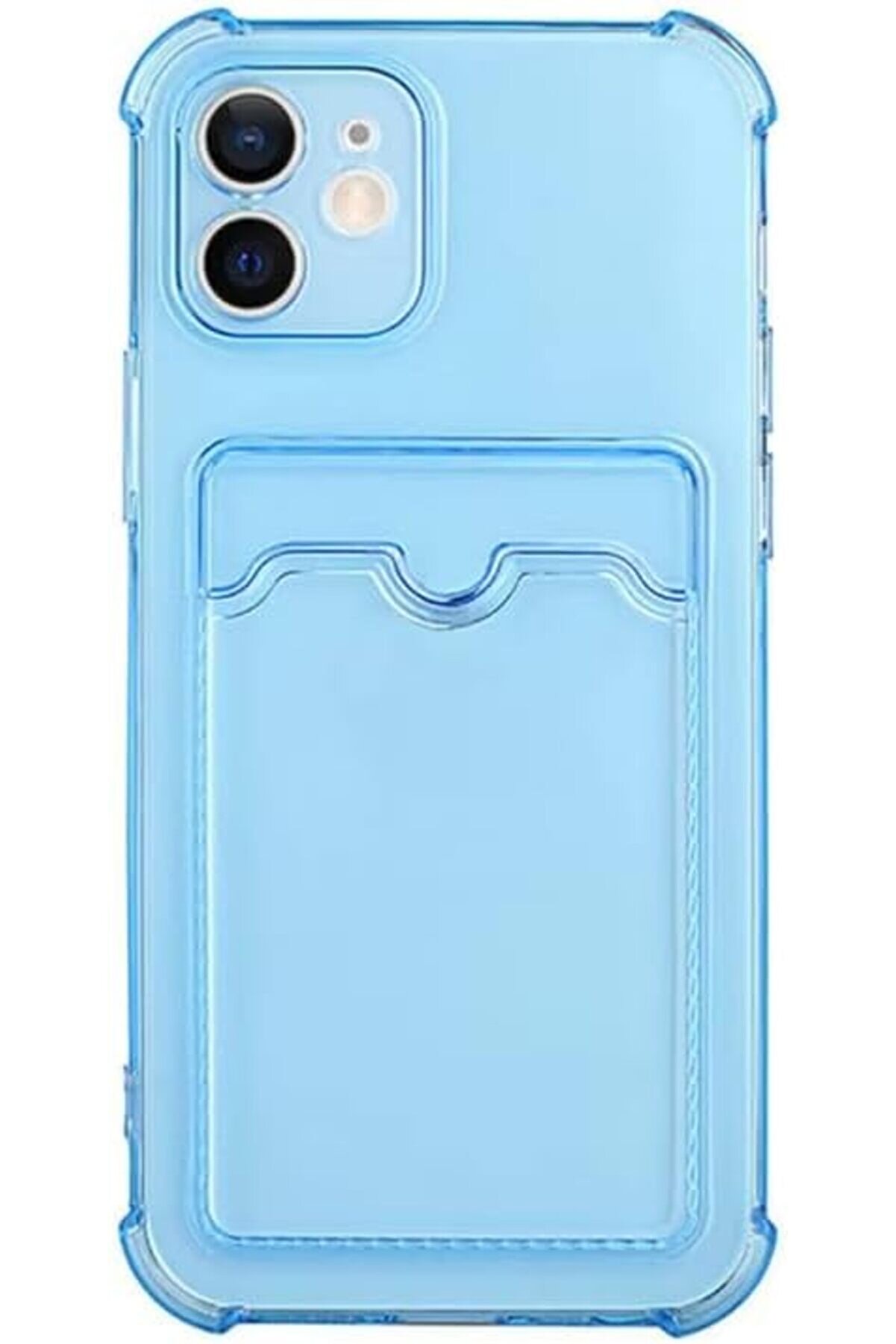 STOREMAX AKSESUAR 11 (6.1) Uyumlu Lüx Kartlıklı Şeffaf Telefon Kılıfı (Mavi) 1014773