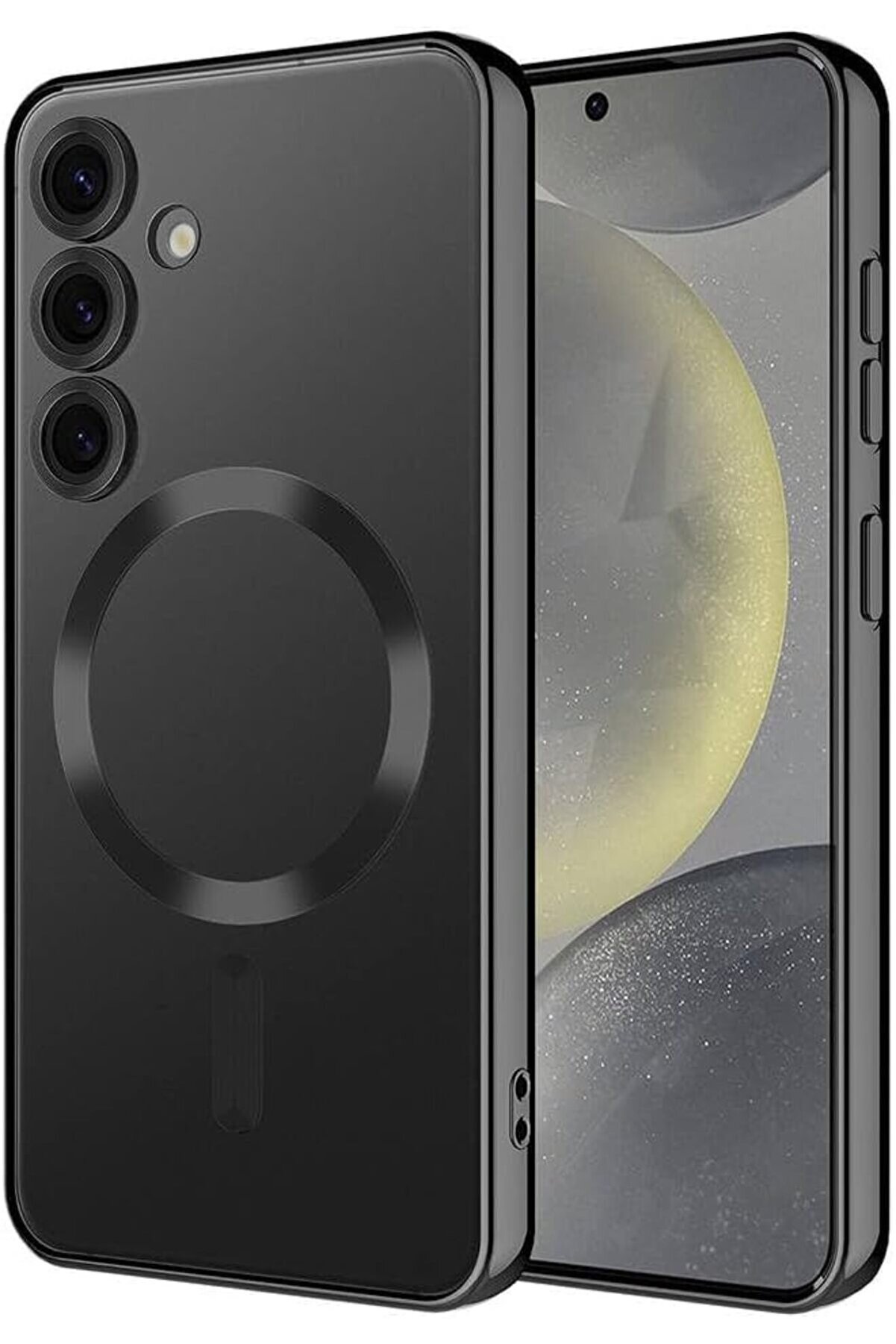 STOREMAX mrtshoppng Galaxy S24 Plus ile Uyumlu Kılıf Siyah Lime Kablosuz Şarj Özellikli ( Galaxy S24 Plus ile