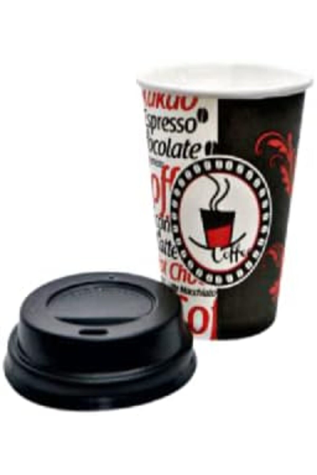Excodi̇ Cup - 8 Oz Kapaklı Karton Bardak - 250 Ml - 100 Adet Kali̇teli̇ Otomat Bardağı, Sızdırmaz, El