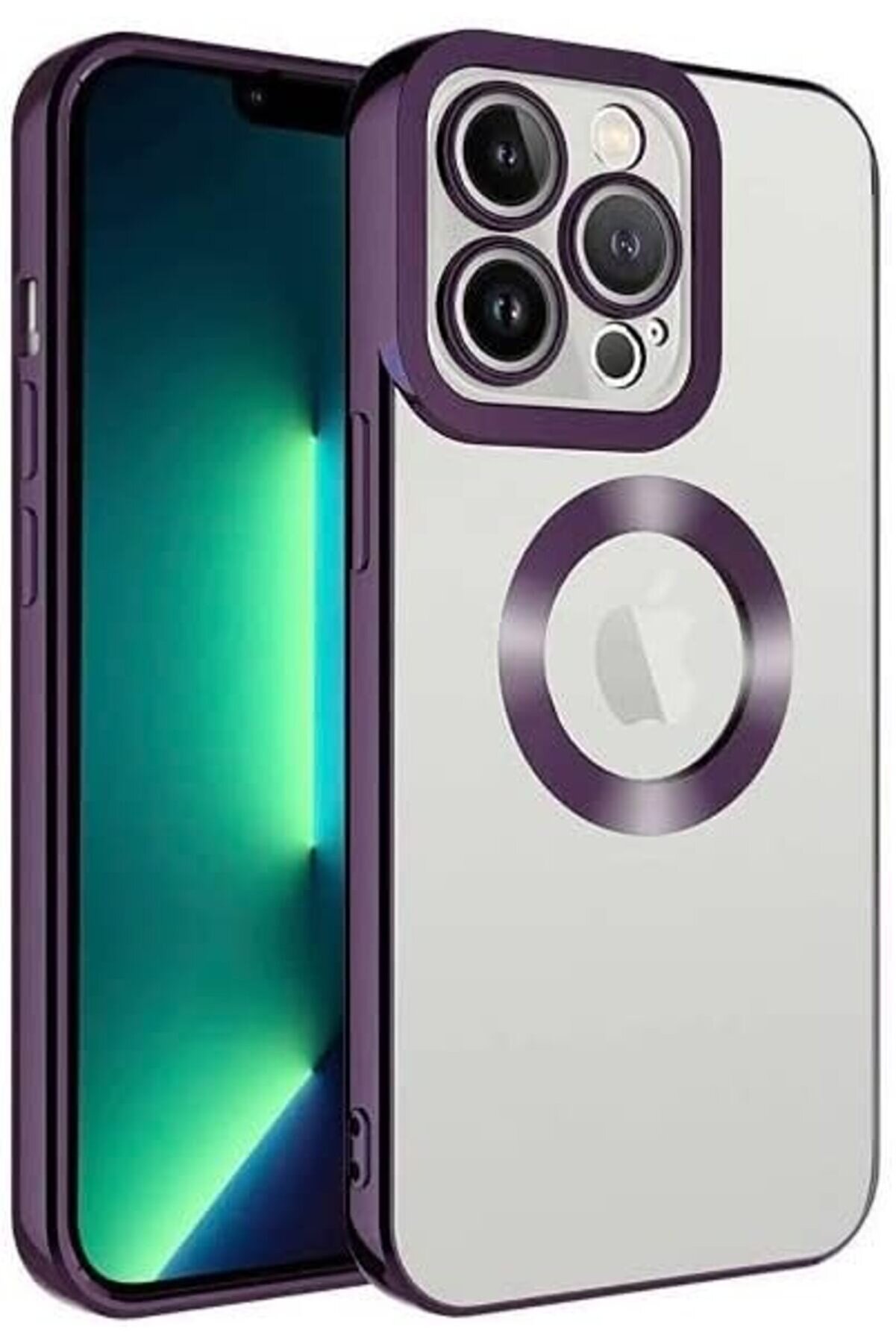 Aks 12 Pro Max Uyumlu Lens Korumalı Kılıf Mor 1014773