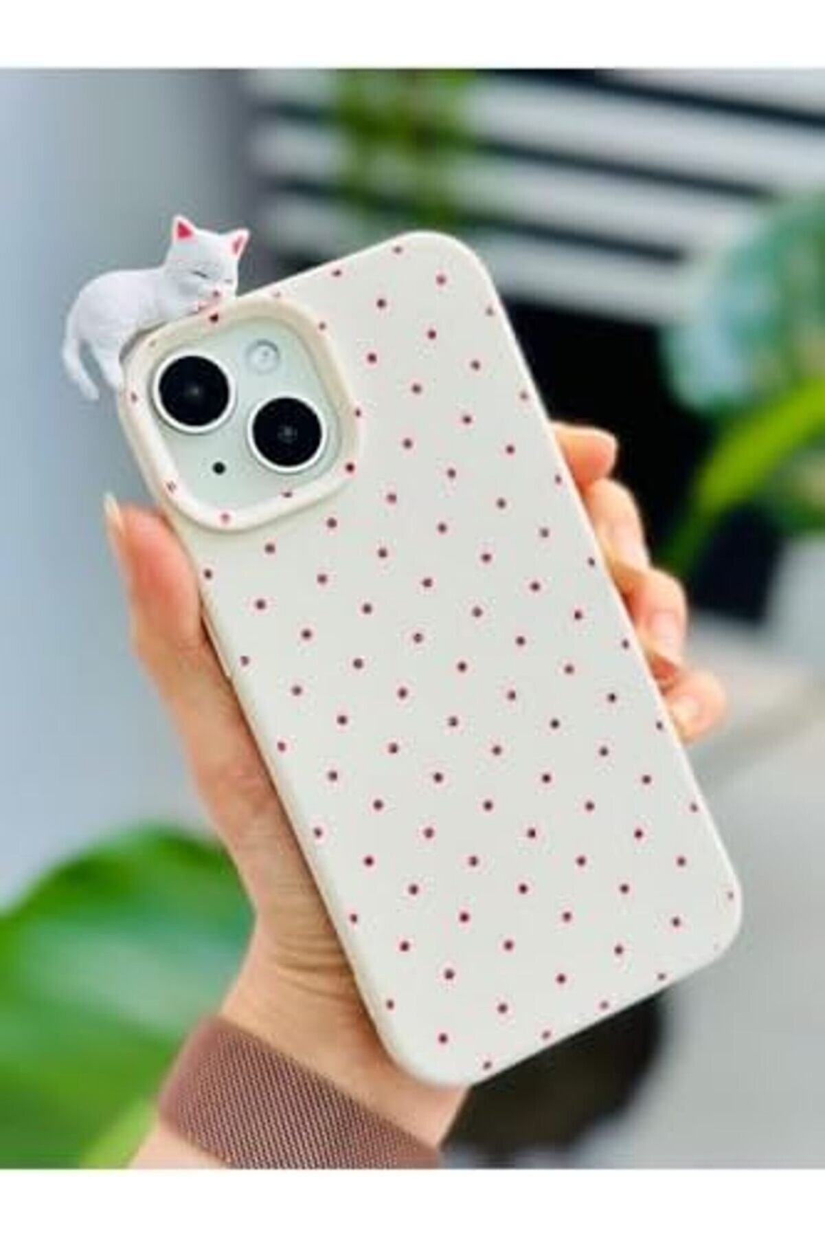 Mrtshoppng Aksesuar 13-14 Ve 15 İle Uyumlu 3D Oyuncaklı Puanti̇ye Kedi̇ Tasarımlı Esnek Si̇li̇kon Kılıfı