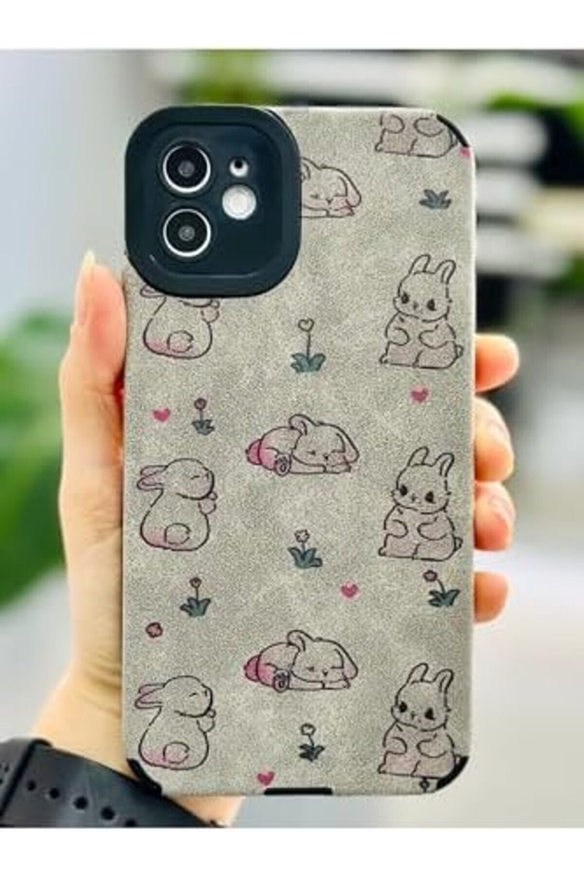 Aksesuar 11 İle Uyumlu Kaplama Tavşanlar Tasarımlı Esnek Si̇li̇kon Kılıf 1014773