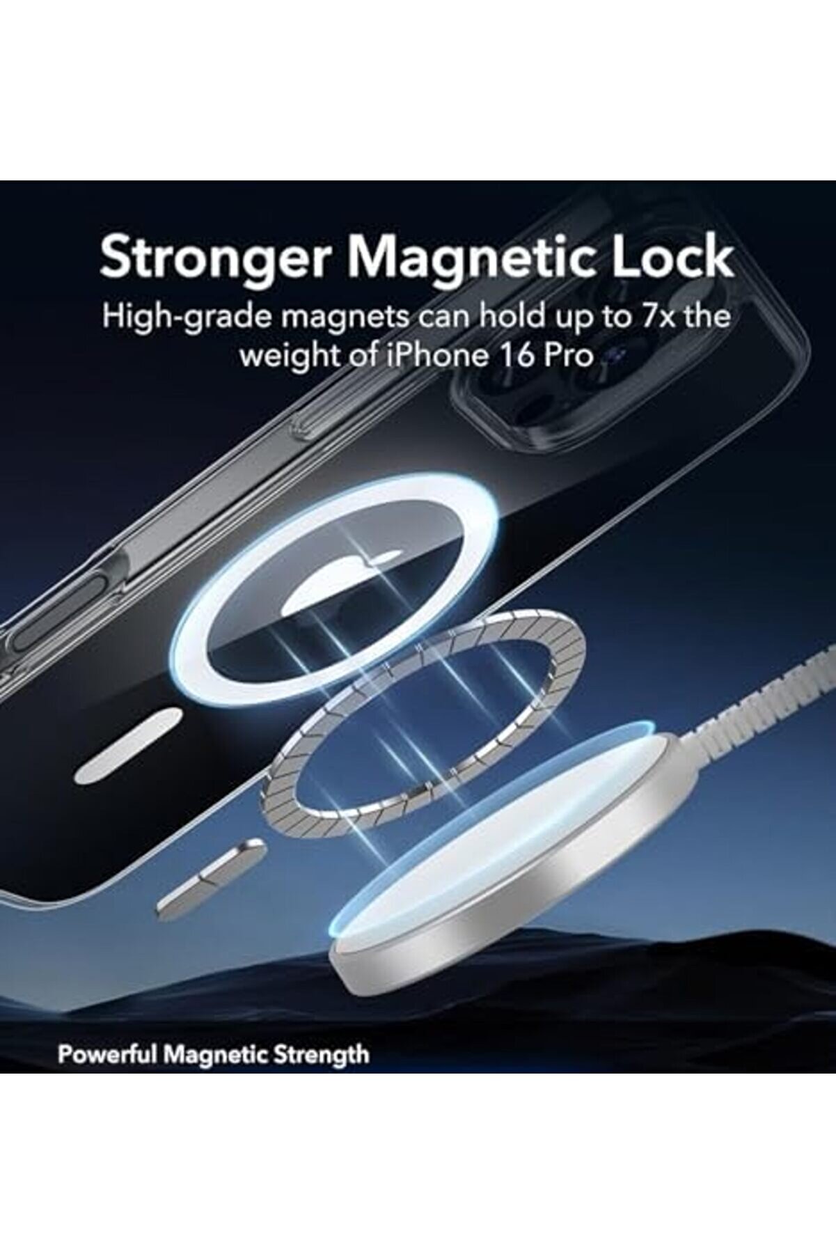 16 Pro İçi̇n Uyumlu Çok Şık Şeffaf Kılıf Kablosuz Şarjlara Uyumlu Full Koruma Sağlayan Şeffaf Kılıf