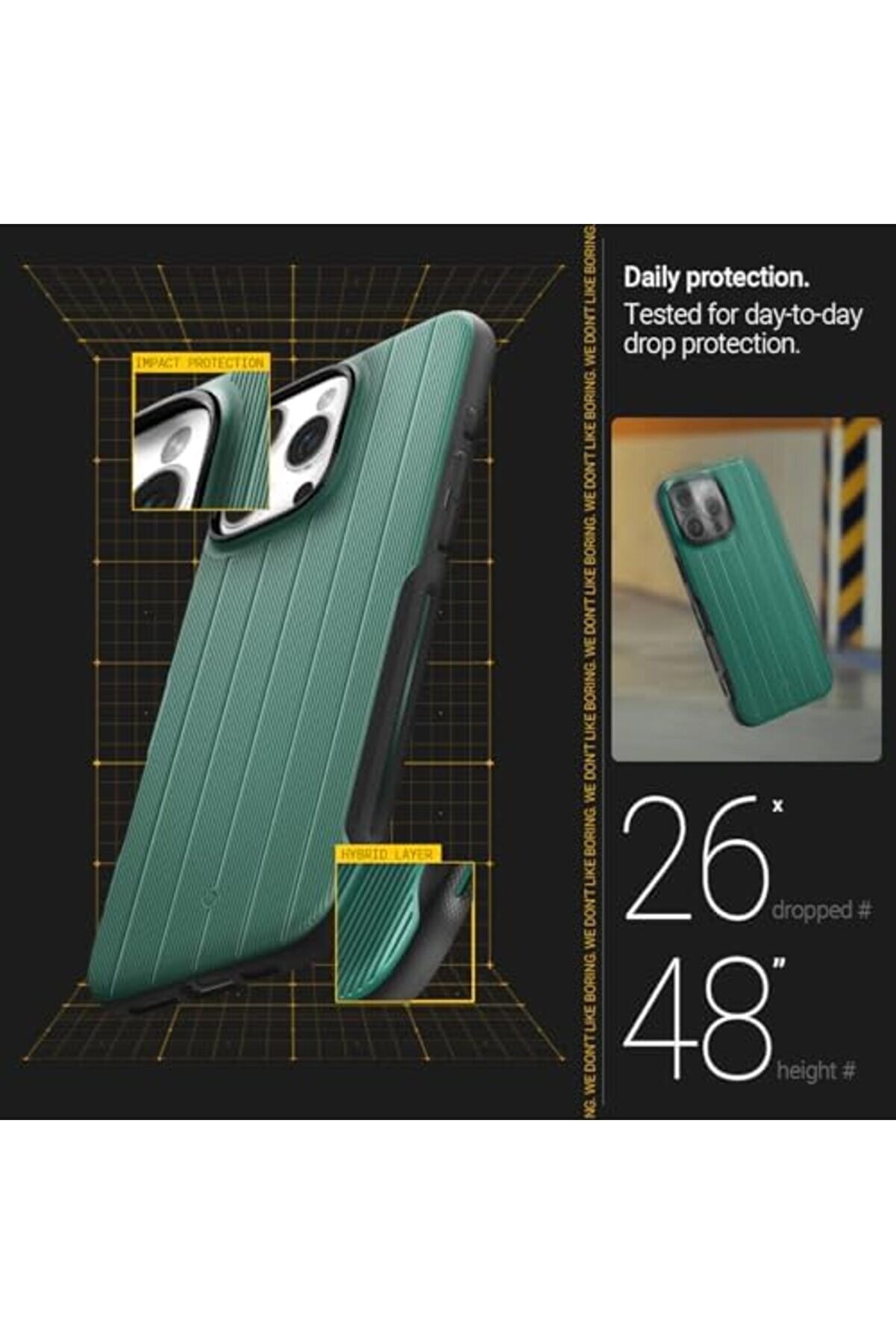 16 Pro Max Kılıf Mag Hava Kanalı Teknoloji̇si̇&trade; Askeri̇ Sınıf Koruma Brai̇ded Dokulu Y&uuml;zey Kapak -