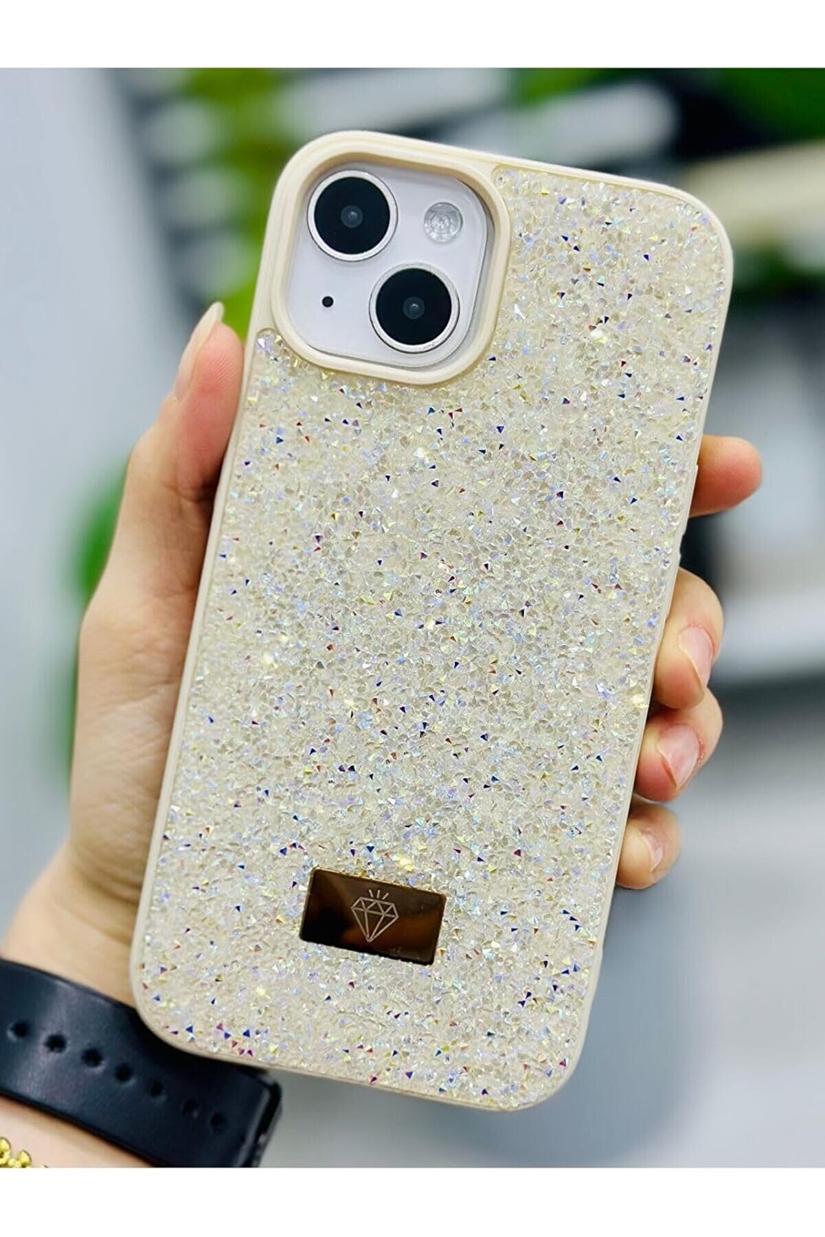 STOREMAX Aksesuar 13-14 ve 15 ile Uyumlu Tasarımlı Taşlı Işıltılı Parlak Pırlanta Silikon Kılıf 1117798