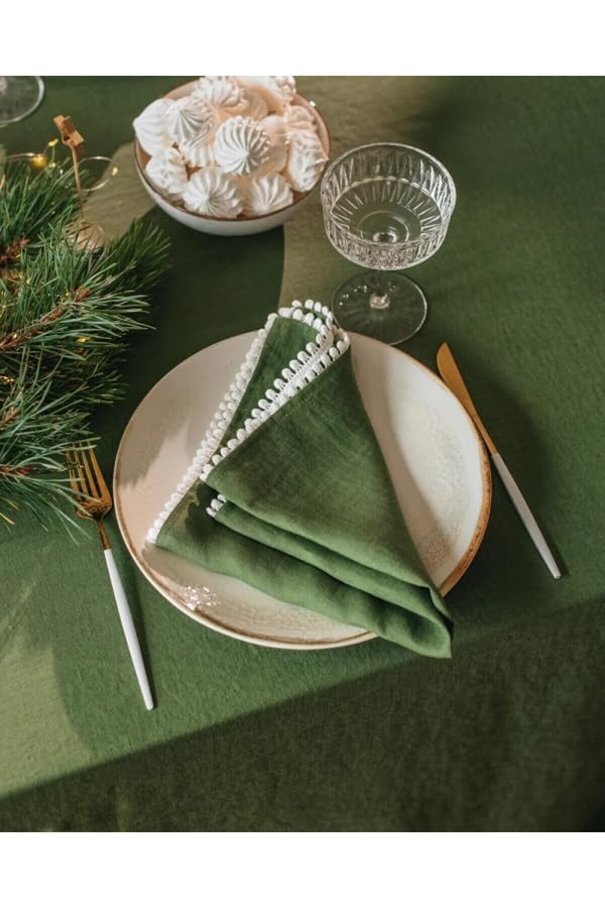 STOREMAX | 6'lı Yılbaşı Temalı Peçete 38 X 38 Cm (Haki Yeşili) 1014773