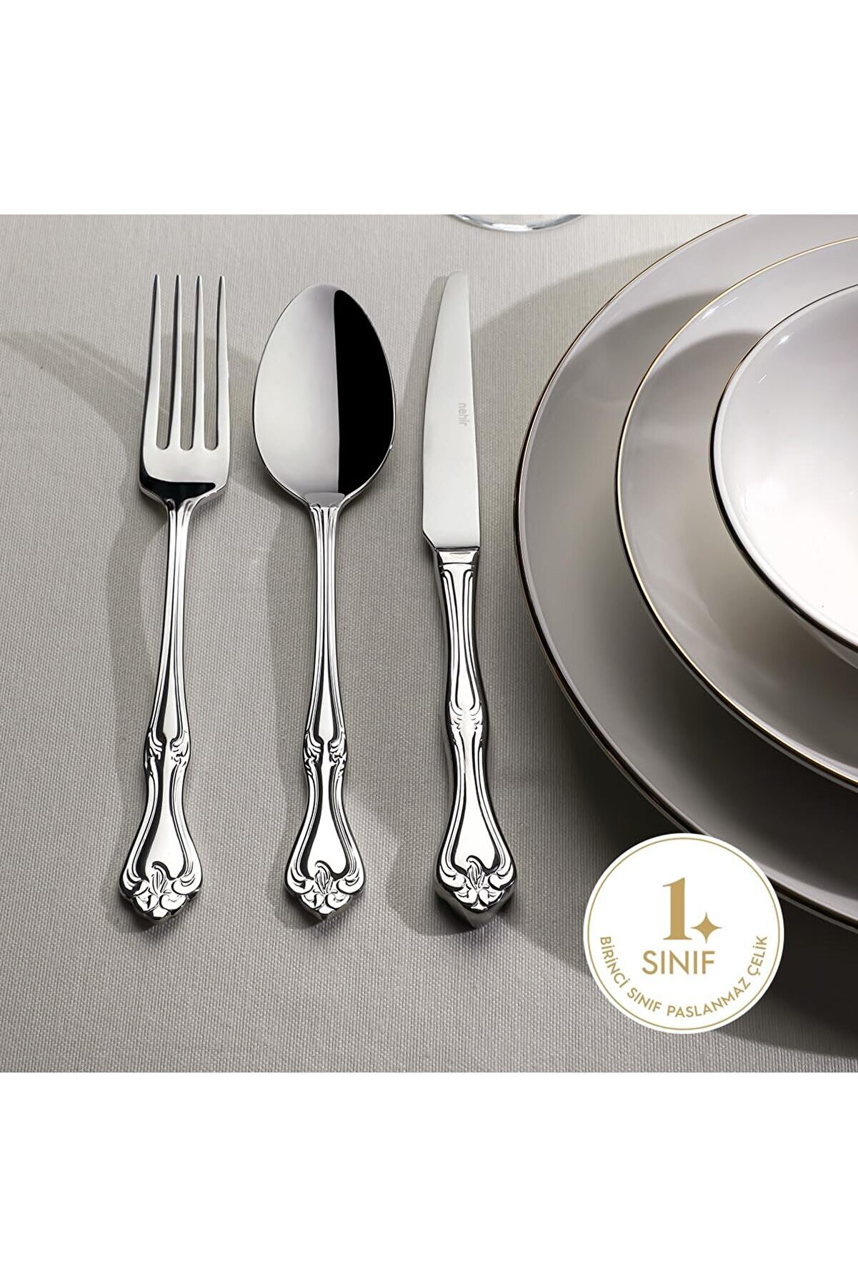 STOREMAX Lalezar Sade 6 Kişilik 18 Parça Çatal Kaşık Bıçak Takımı 1014773