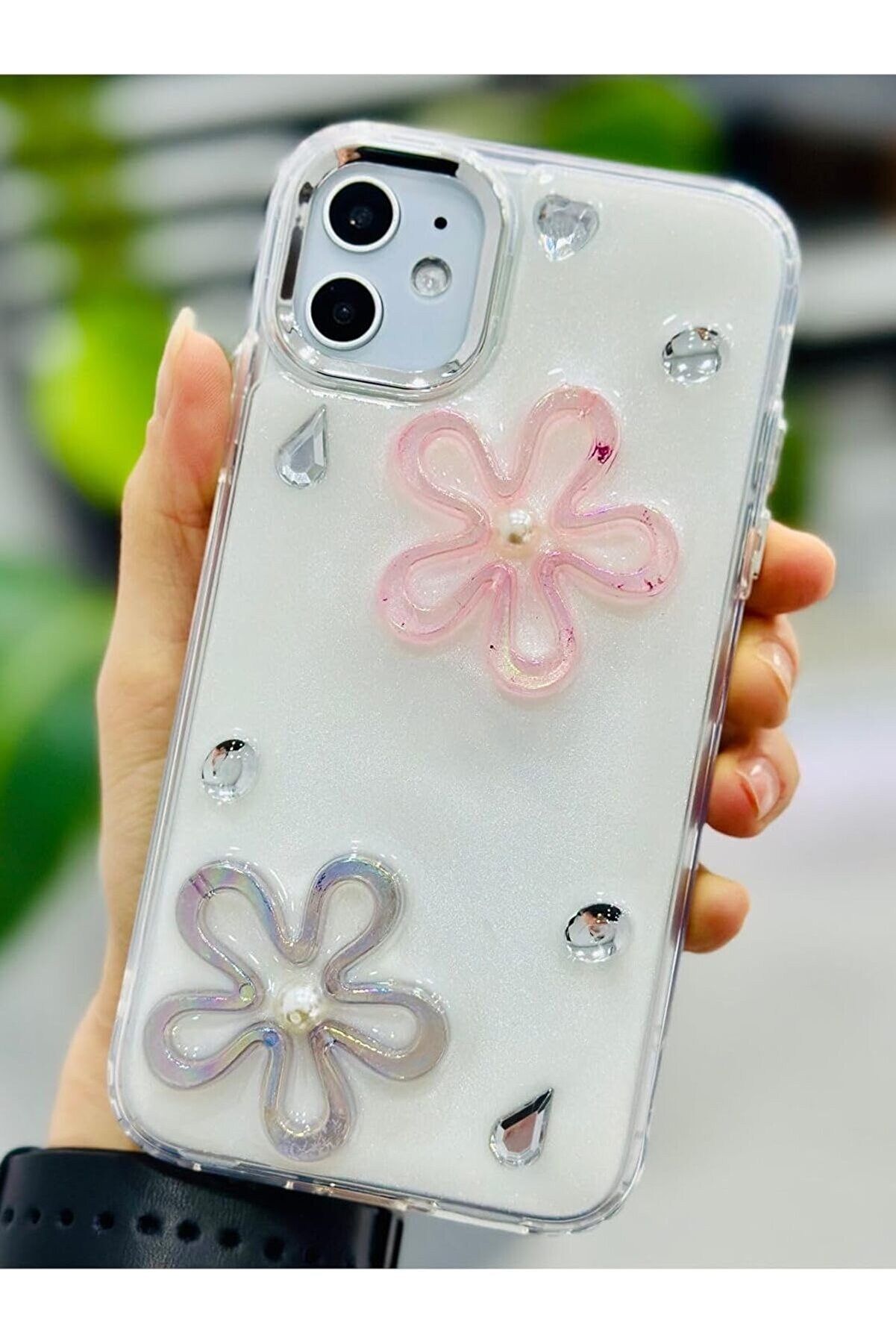 STOREMAX Aksesuar 11 ile Uyumlu EPOKSİ 2 ÇİÇEK Tasarımlı Oyuncaklı Esnek Silikon Kılıf 1014773