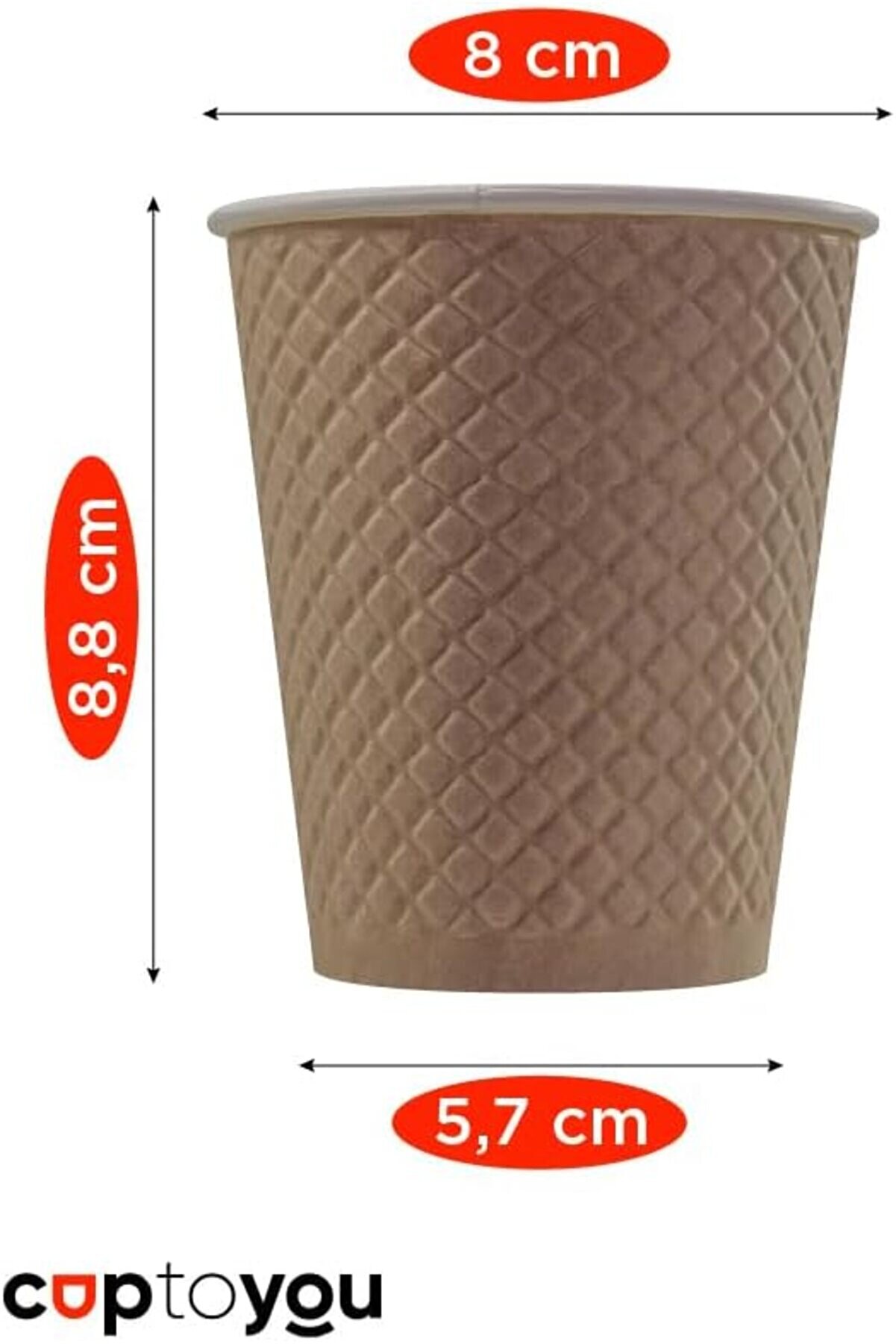 25 Adet Kraft &Ccedil;i̇ft Duvarlı Kahve Bardağı 8 Oz, K&uuml;&ccedil;&uuml;k Kağıt &Ccedil;ay Bardakları 250 Ml, Soğuk Ve Sıcak İ&ccedil;e