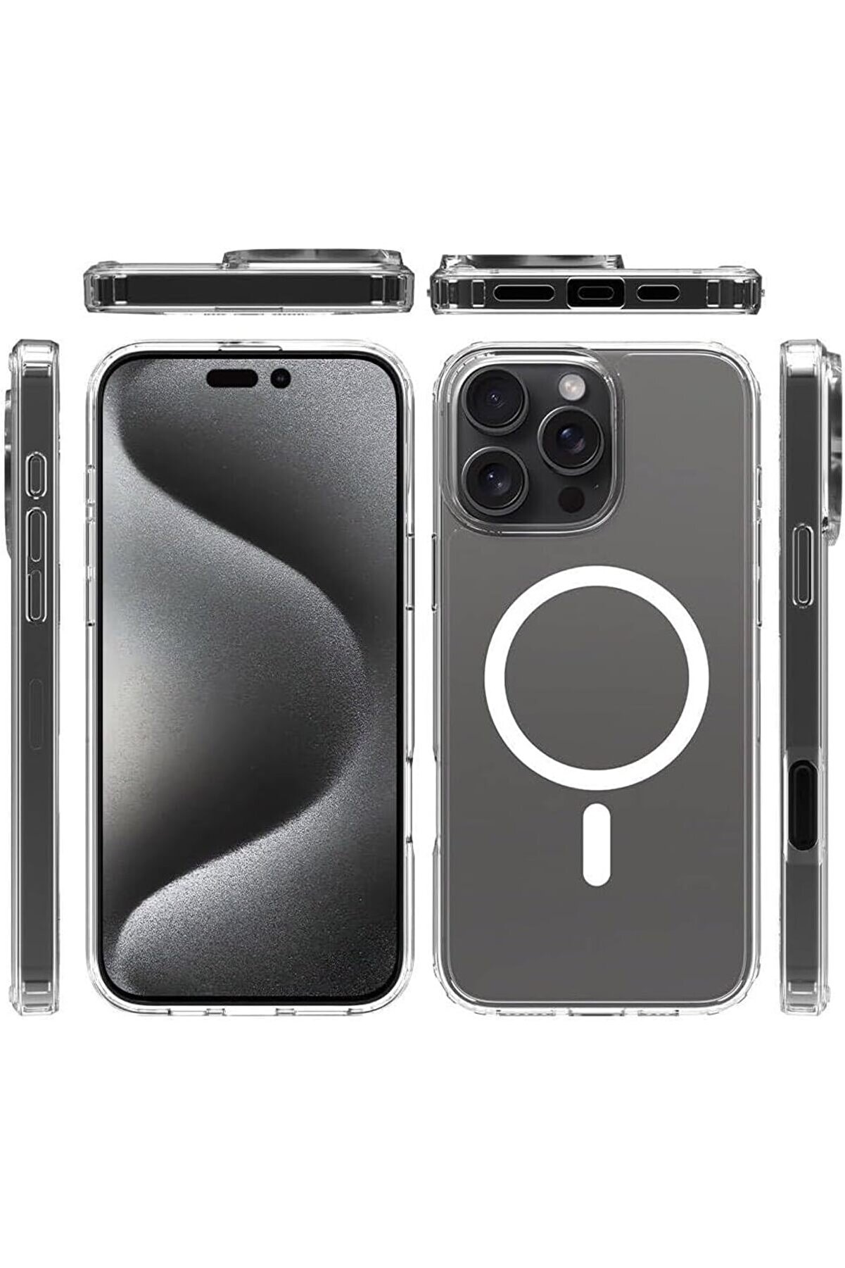 STOREMAX 16 PRO MAX Uyumlu Manyetik şeffaf Kılıf İle Uyumlu Silikon Toz ve Kirden Korur İphone 16 PRO MAX Kıl