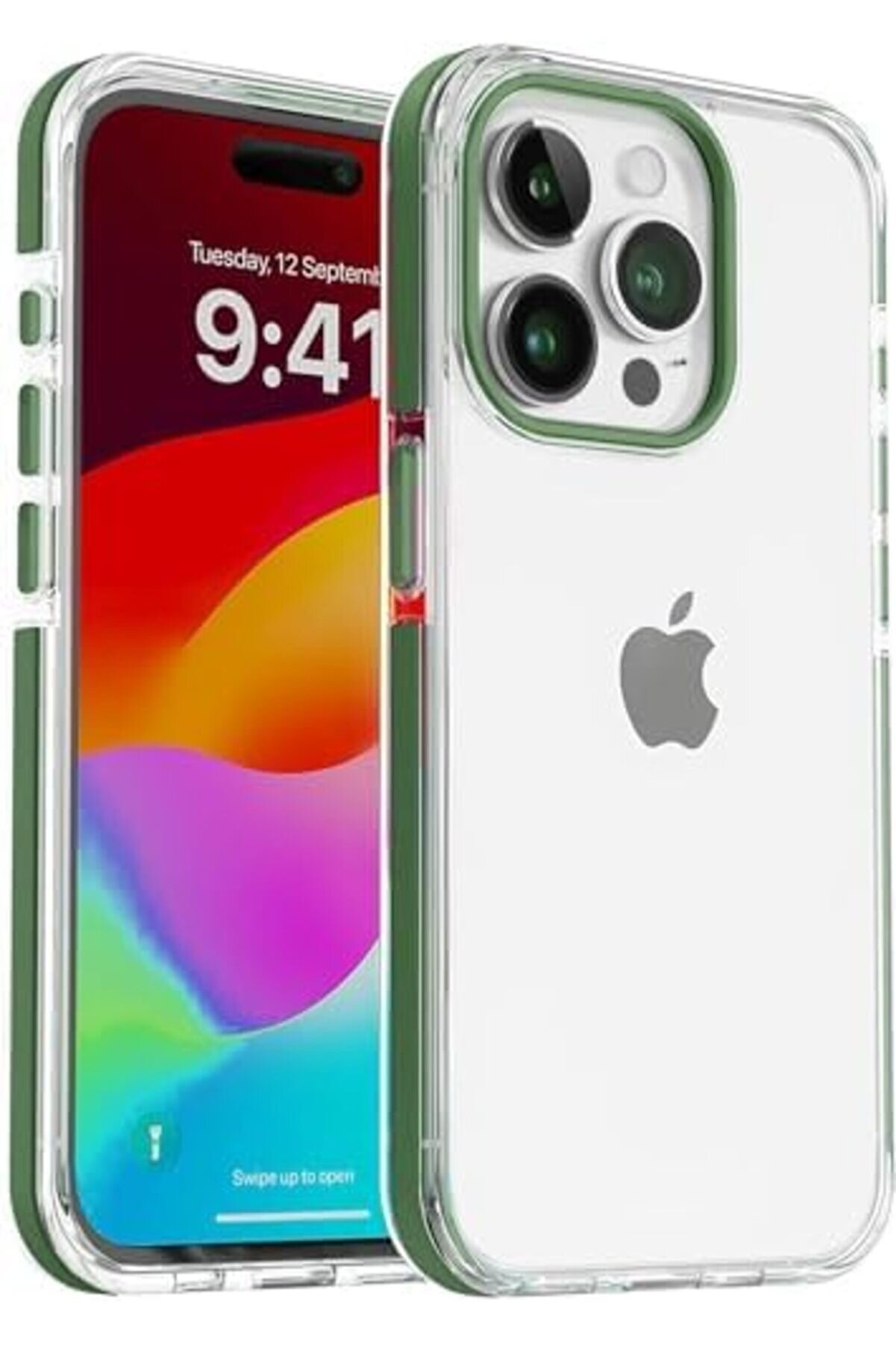 İphone 15 Pro Max İ&ccedil;i̇n Dropcover Seri̇si̇ Arkası Sert Şeffaf Kenarları Darbe &Ouml;nleyi̇ci̇ &Ccedil;i̇zgi̇ Detaylı Y&uuml;