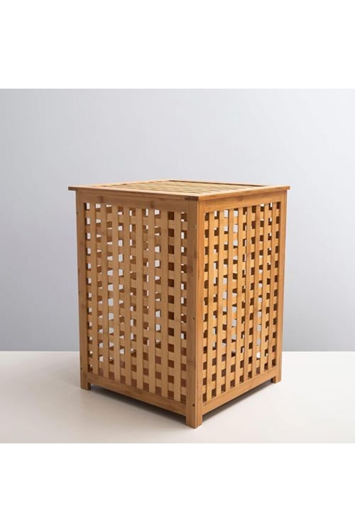 Bambu Ki̇rli̇ Çamaşır Sepeti̇ – Yıkanabi̇li̇r İç Astarı İle Şık, Kapaklı, Taşınabi̇li̇r, Dayanıklı Ve Fonks