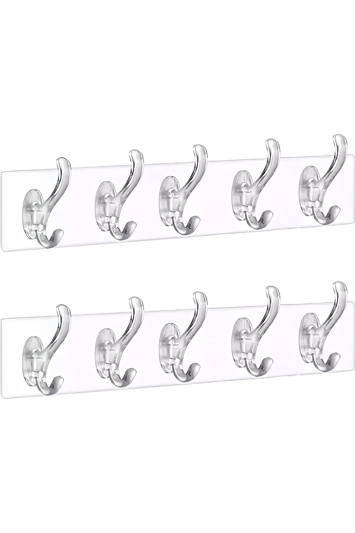 STOREMAX 2 Adet Şeffaf Duvar Askısı 5'li Iz Bırakmayan Güçlü Yapışkanlı Askı Kapı Arkası Mutfak Düzenley