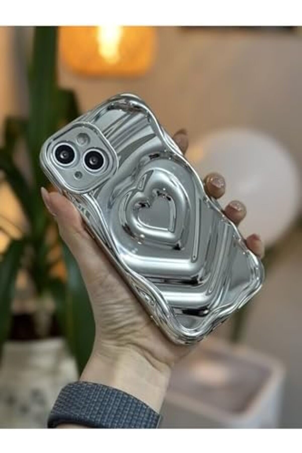 Aksesuar 13 Ve 14 İle Uyumlu 3D Plati̇n Kabartma Parlak Si̇li̇kon Kılıf 1014773