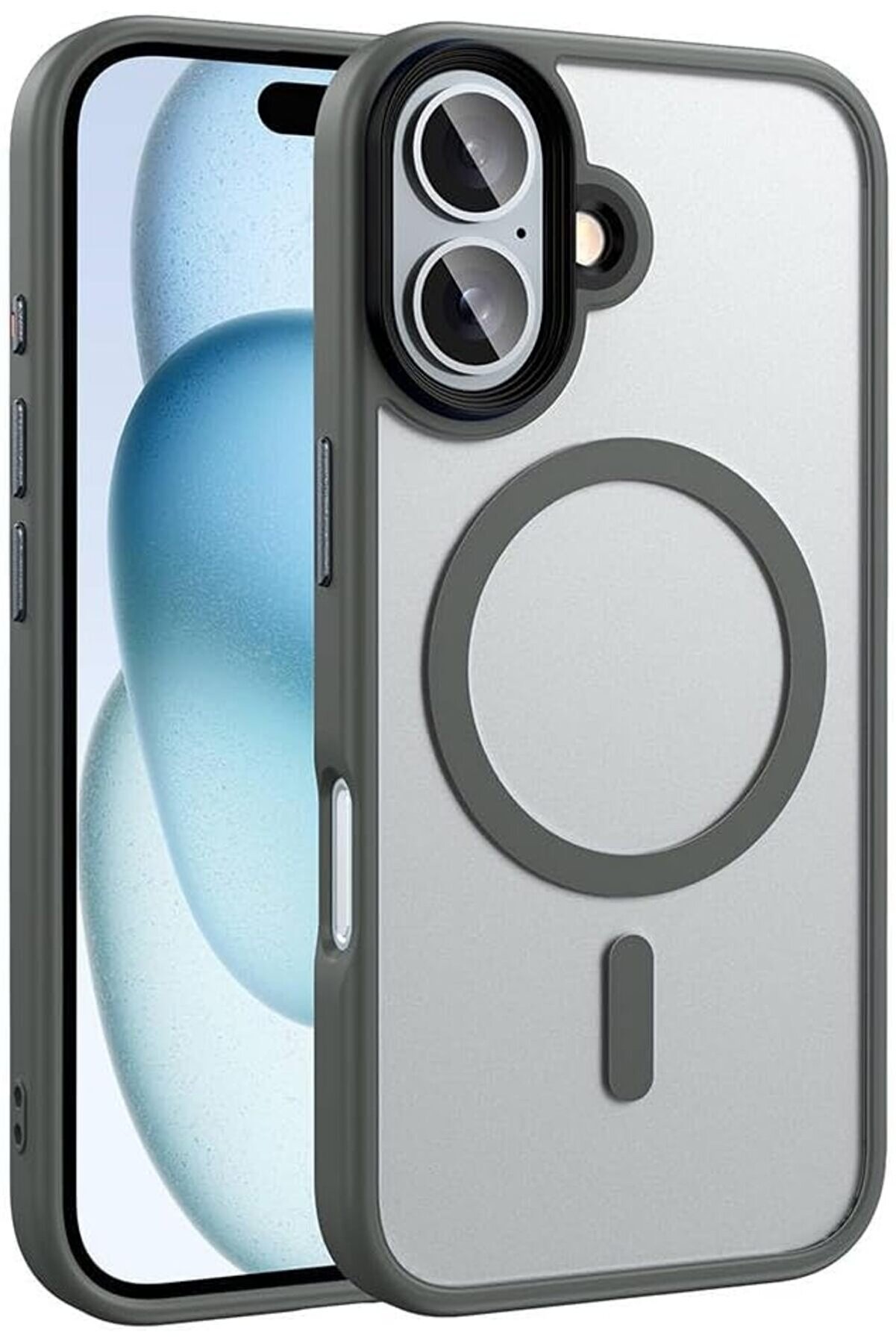 STOREMAX ile uyumlu 16 Kılıf Mat Arka Y&uuml;zey Şarj &Ouml;zellikli Flet M-safe Kapak Titanyum-Gri 1014773