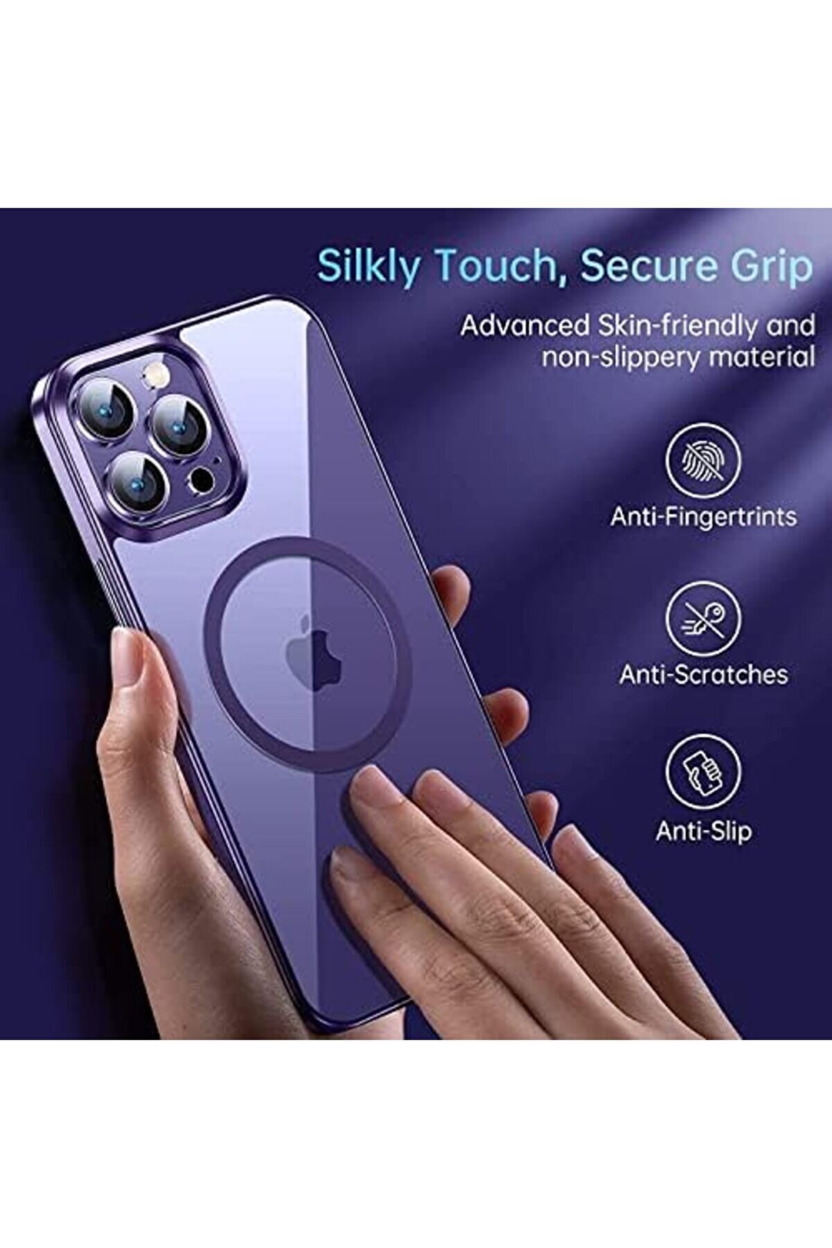 İphone 14 Pro İle Uyumlu Arkası Şeffaflığında Poli̇karbonat Cam Kenarları Darbe Önleyi̇ci̇ Si̇li̇on Premi̇