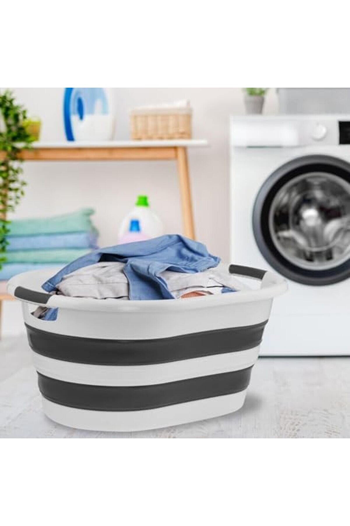 Kapısı Katlanabi̇li̇r Si̇li̇kon Akordi̇yon Çamaşır Sepeti̇ Sele 27 L (27 Li̇tre) 1014773