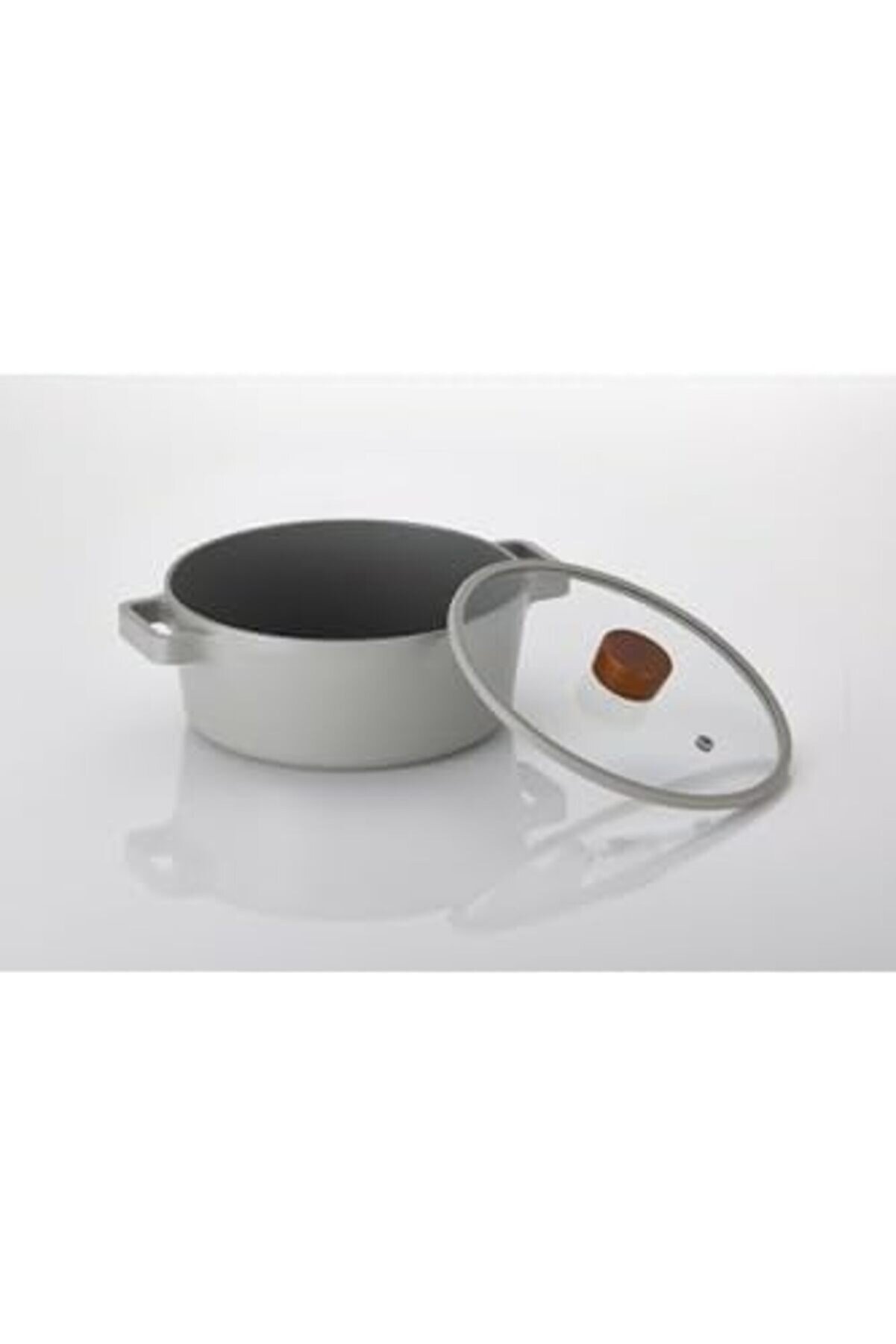Modashi̇ne Fi̇ka Döküm Tencere Gri̇ Cam Kapaklı 26 Cm Modascope 1014773