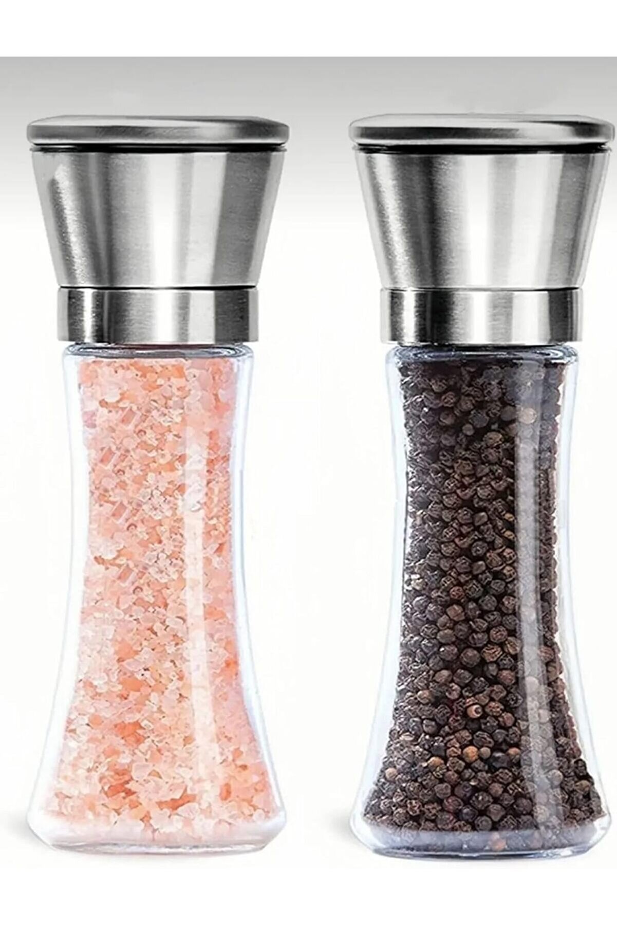 STOREMAX Paslanmaz Çelik Kapaklı Cam Gövdeli Değirmeni Seti 2'li 19 cm 1014773