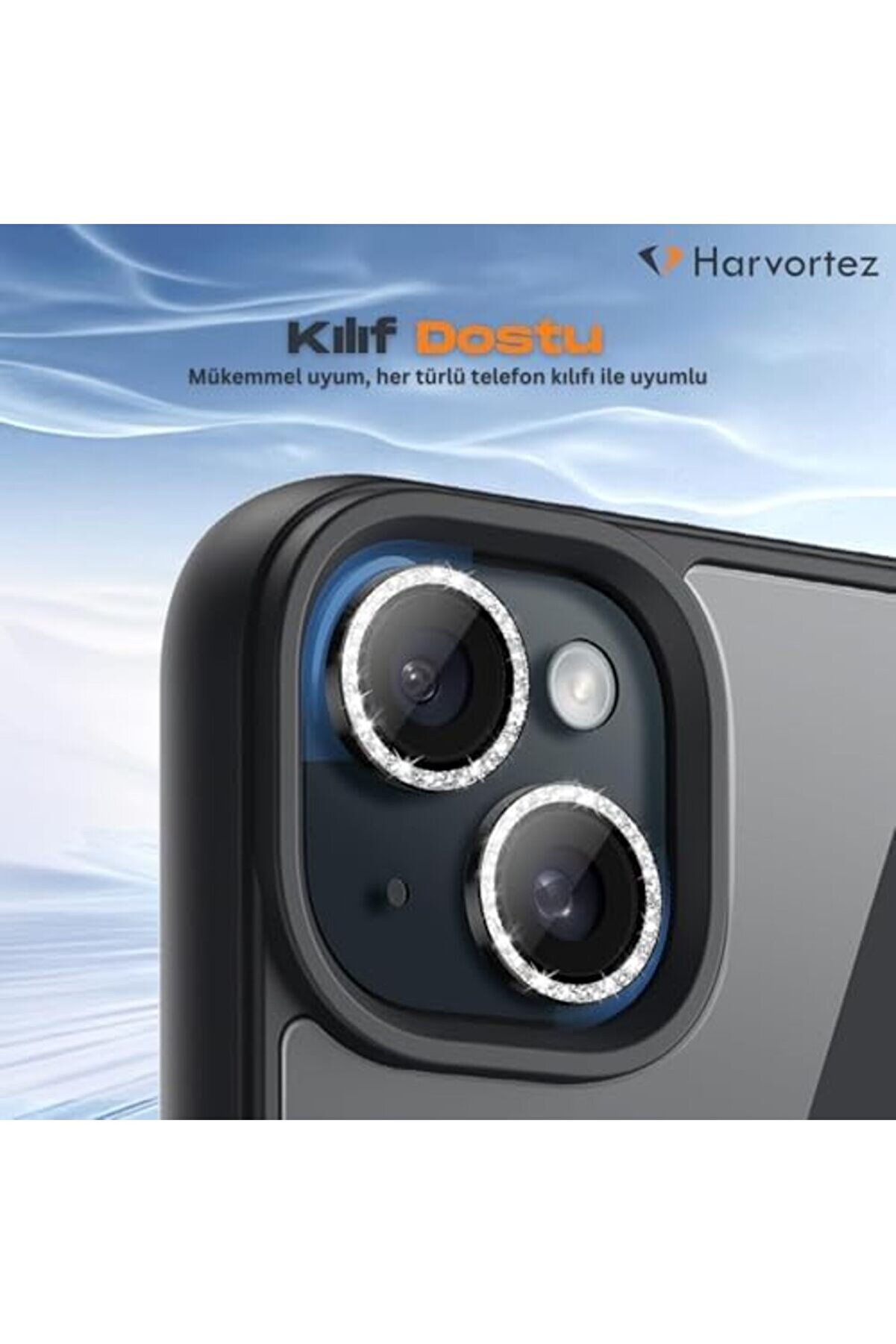 14,14 İçi̇n, Taşlı, Kamera Lens, Basi̇t Kurulum, Hd Görüntü, Metal Çerçeve, 9H Temperli̇ Cam, Çi̇zi̇lmeye