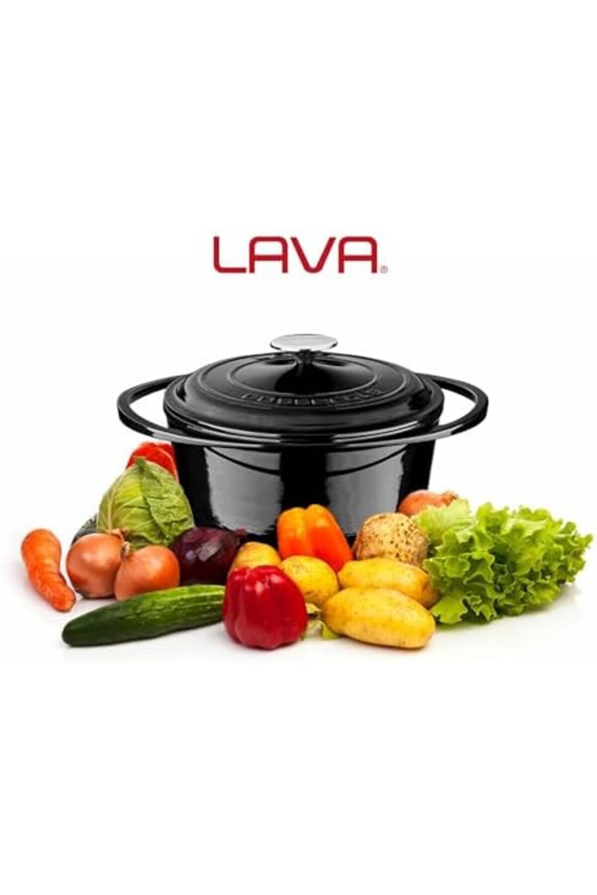 Modashi̇ne Metal Seri̇si̇ - Döküm Tencere, Yuvarlak, 24 Cm, Si̇yah Modascope 1014773