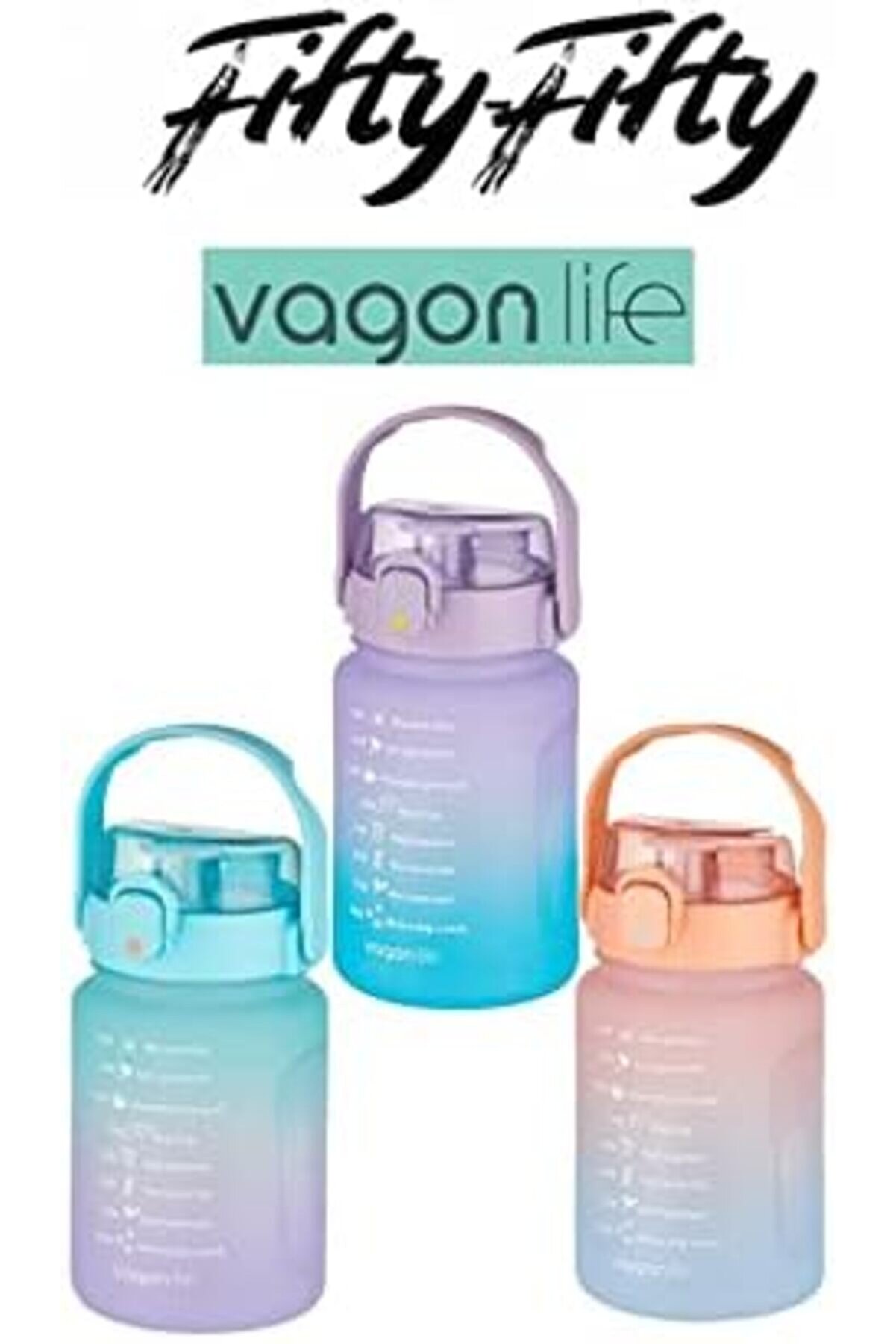 1000 Ml Pi̇petli̇/Pi̇petsi̇z Kullanım Çi̇ft Renk Softtouch Moti̇vasyon Matarası Sti̇cker Hedi̇yeli̇ 1175713