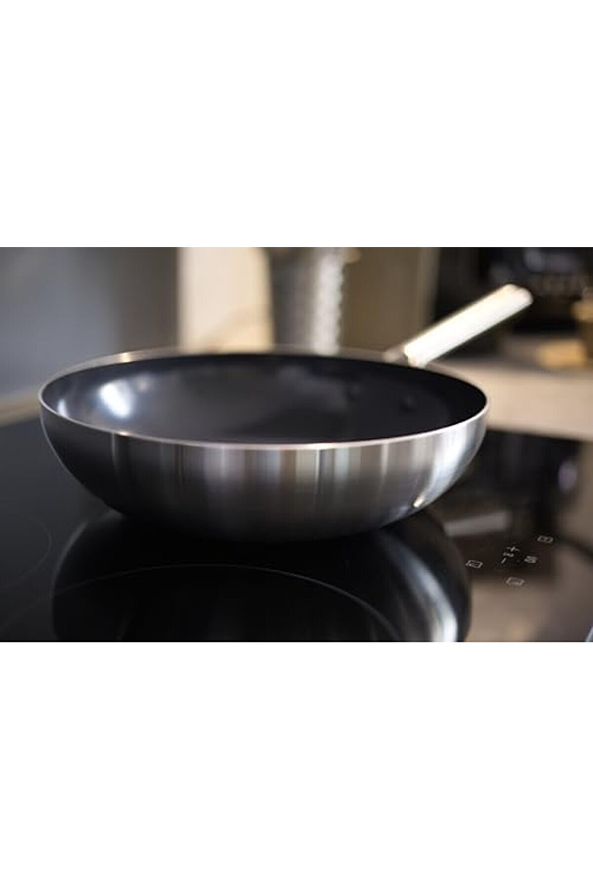 Shopverse Van Kempen & Begeer 28 Cm Wok Fırına Gi̇rebi̇len Serami̇k Kaplama Cam Kapaklı Çeli̇k Trendfli̇c