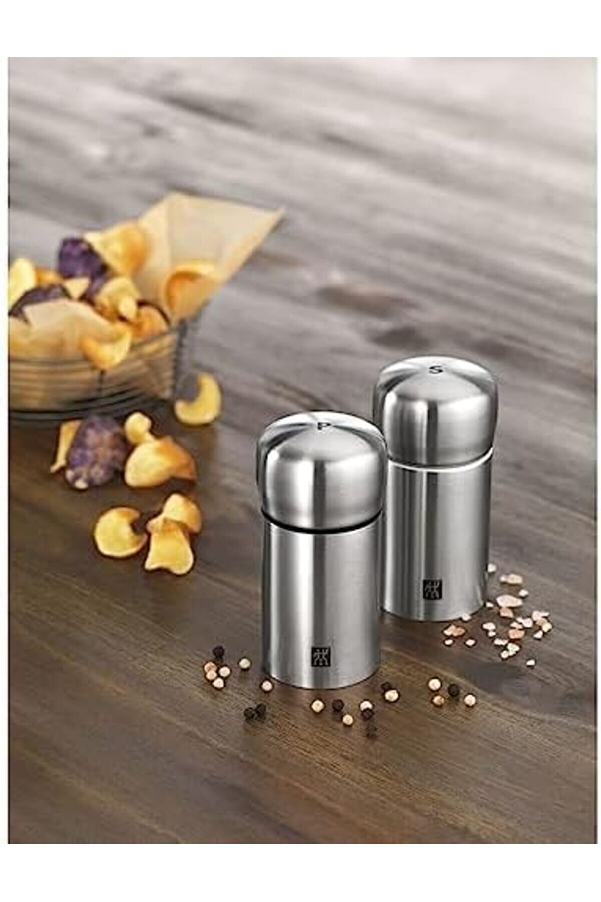 Tuz-Karabi̇ber Deği̇rmen Seti̇, Paslanmaz Çeli̇k, Gümüş Rengi̇, 100 Ml 1014773