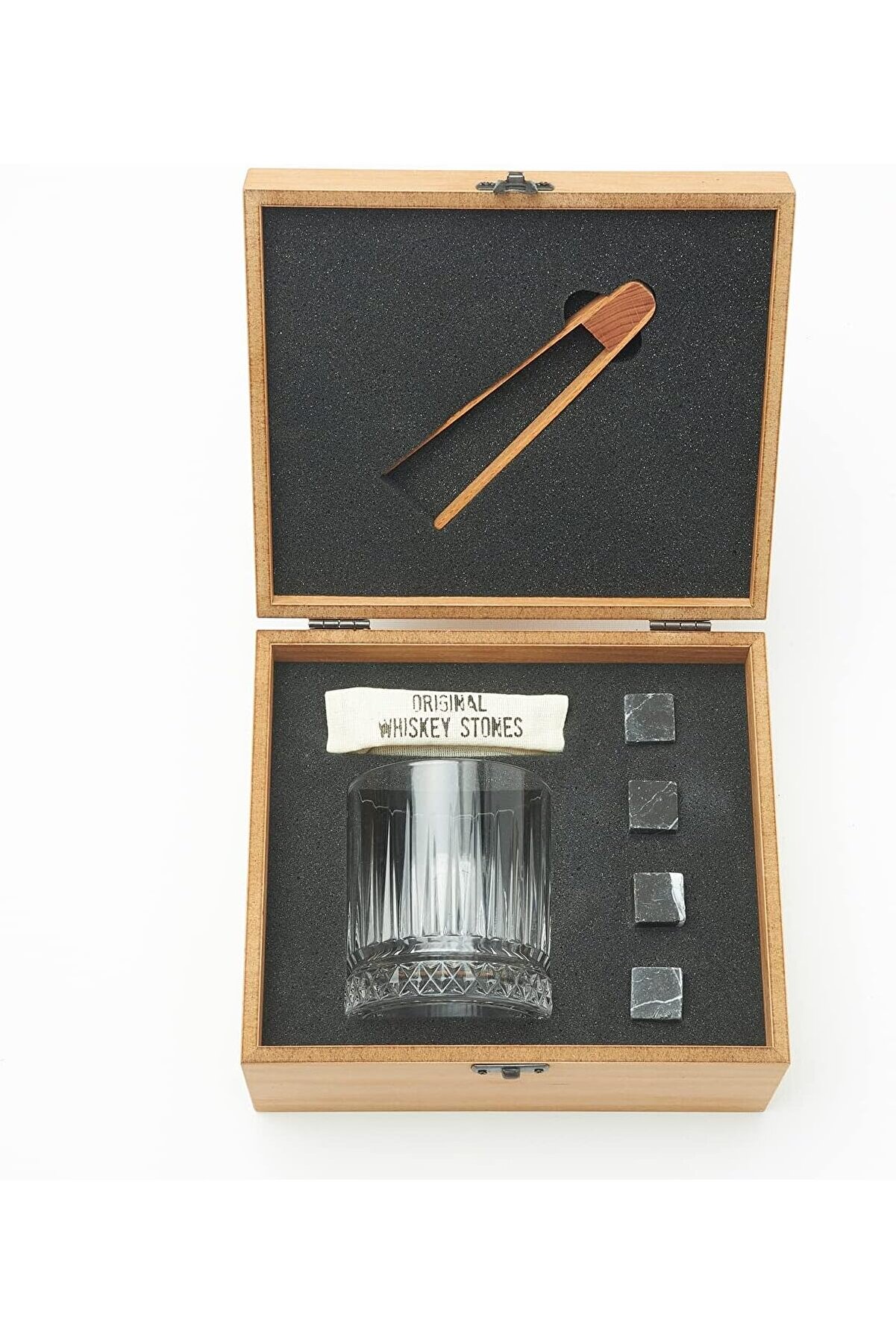 STOREMAX svngsphereshop Babaya Hediye Ahşap Kutulu Tekli Glasgow Viski Kadeh Seti + 4 Soğutucu Taş Seti svngs