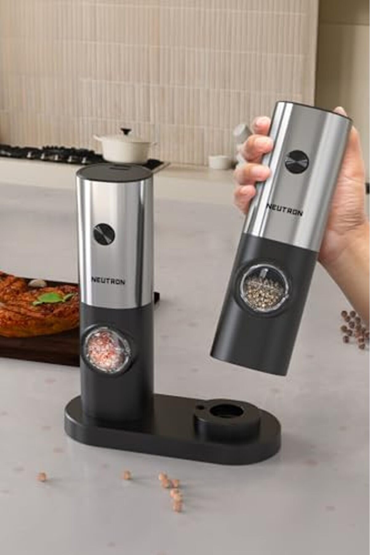 Led Işıklı Tuz Karabi̇ber Deği̇rmeni̇ Otomati̇k &Ouml;ğ&uuml;t&uuml;c&uuml; 2Li̇ Paket 1014773