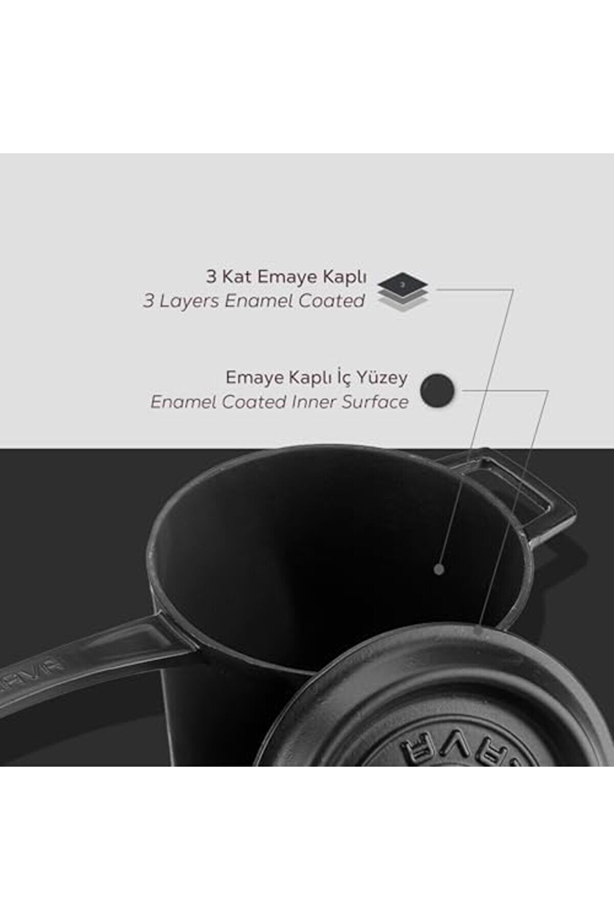 Mrtshoppng Döküm Yuvarlak Sos Tenceresi̇. Döküm Demi̇r Yekpare Saplı Trendy Seri̇si̇ Çap(Ø18 Cm. Si̇yah M