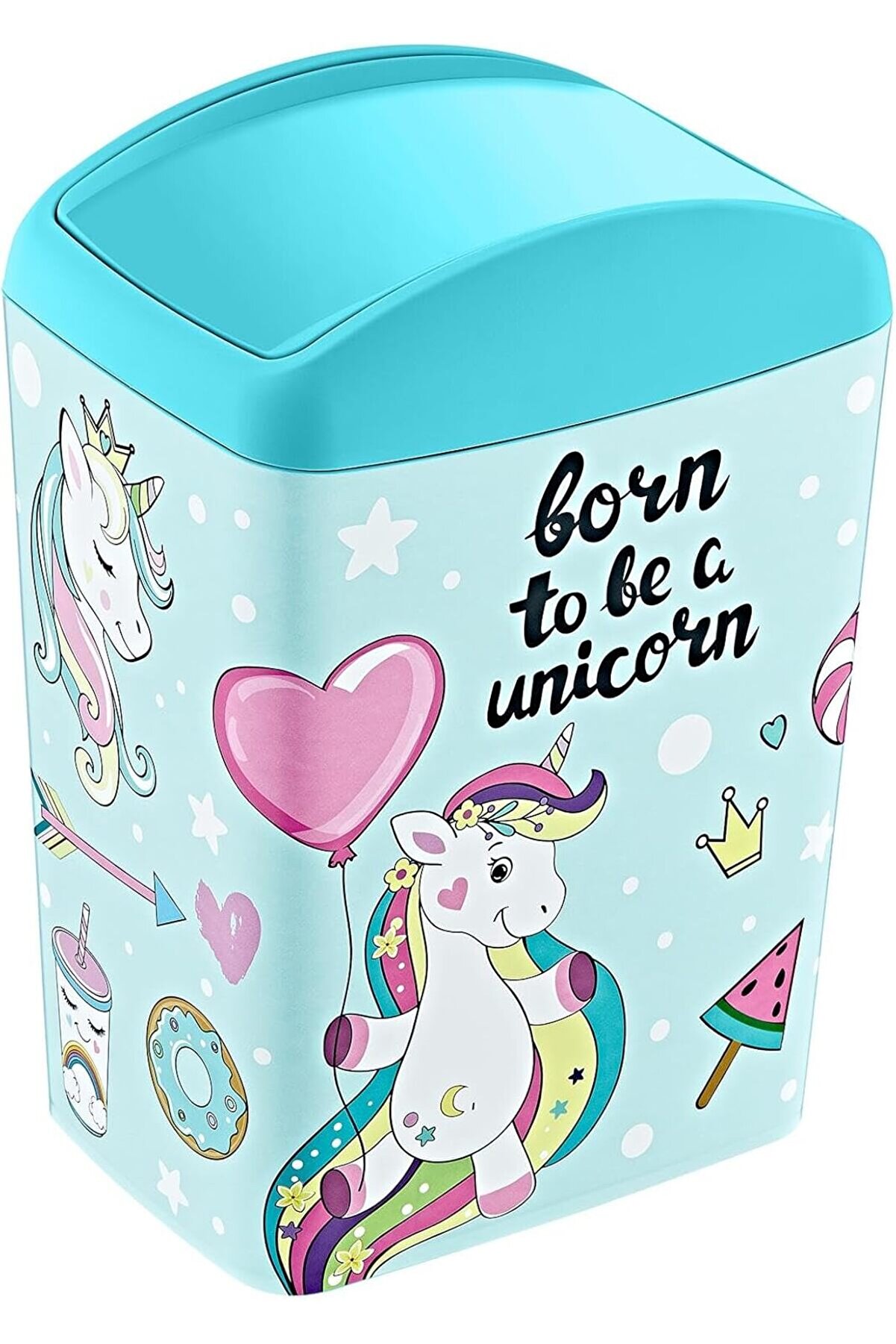 STOREMAX svngsphereshop Soft Resimli Çöp Kutusu Döner Kapak 5 LT UNİCORN svngsphereshop 917250