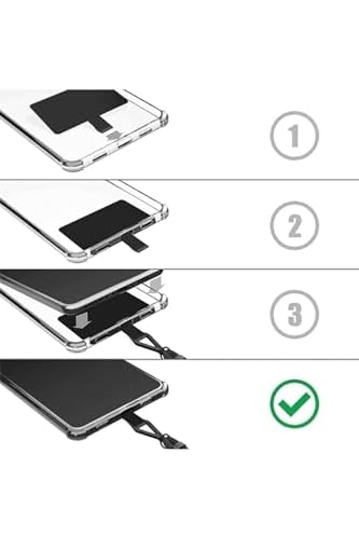 Aksesuar Şeffaf Telefon Boyun Askı Aparatı Askılı Telefon Kılıfı Aparatı Telefon Askısı Aparatı 5 Ad