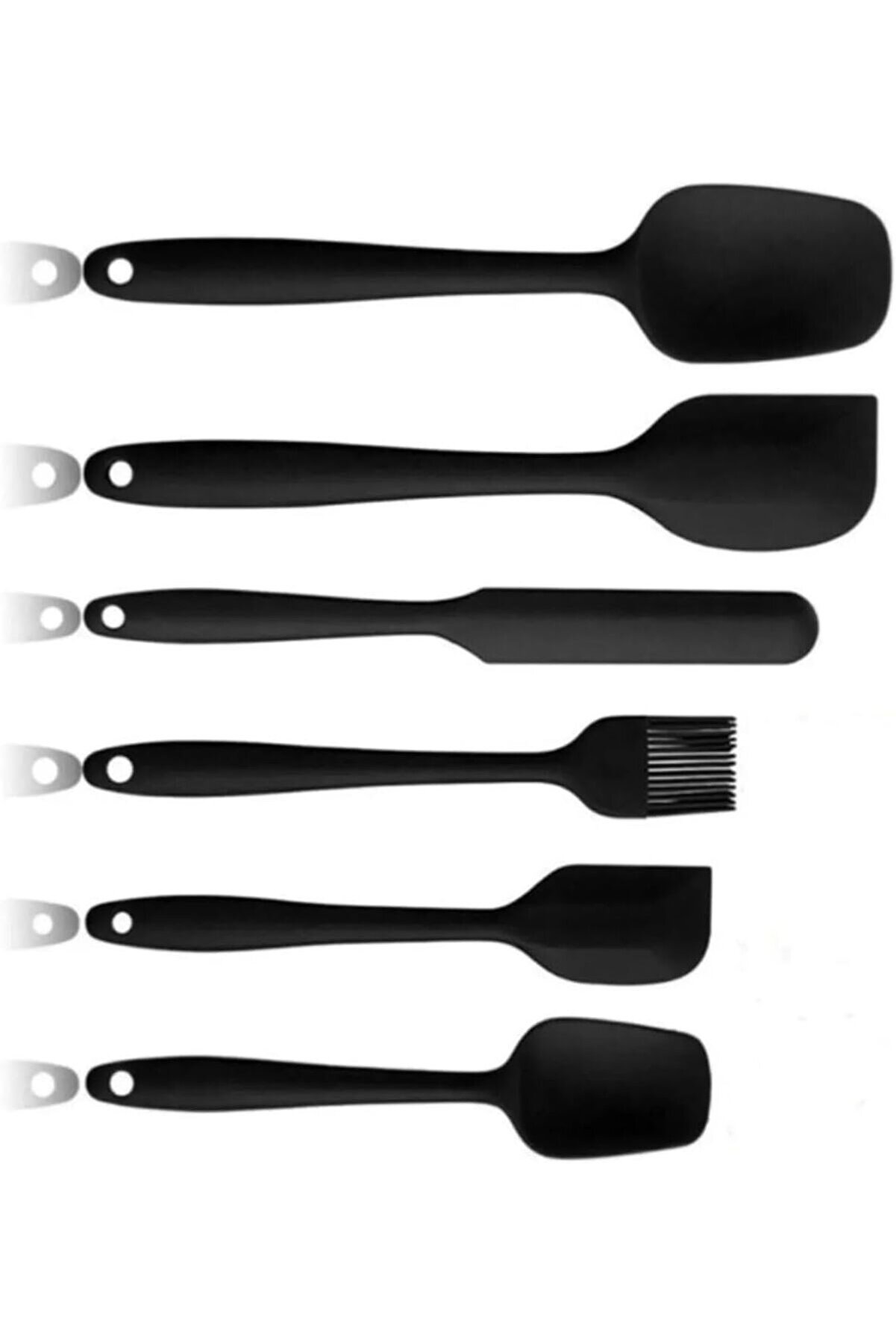 STOREMAX modashine Yanmaz Yapışmaz Silikon 6'lı Pasta, Yumurta Fırçası, Kaşık Bıçak, Spatula Mutfak Seti