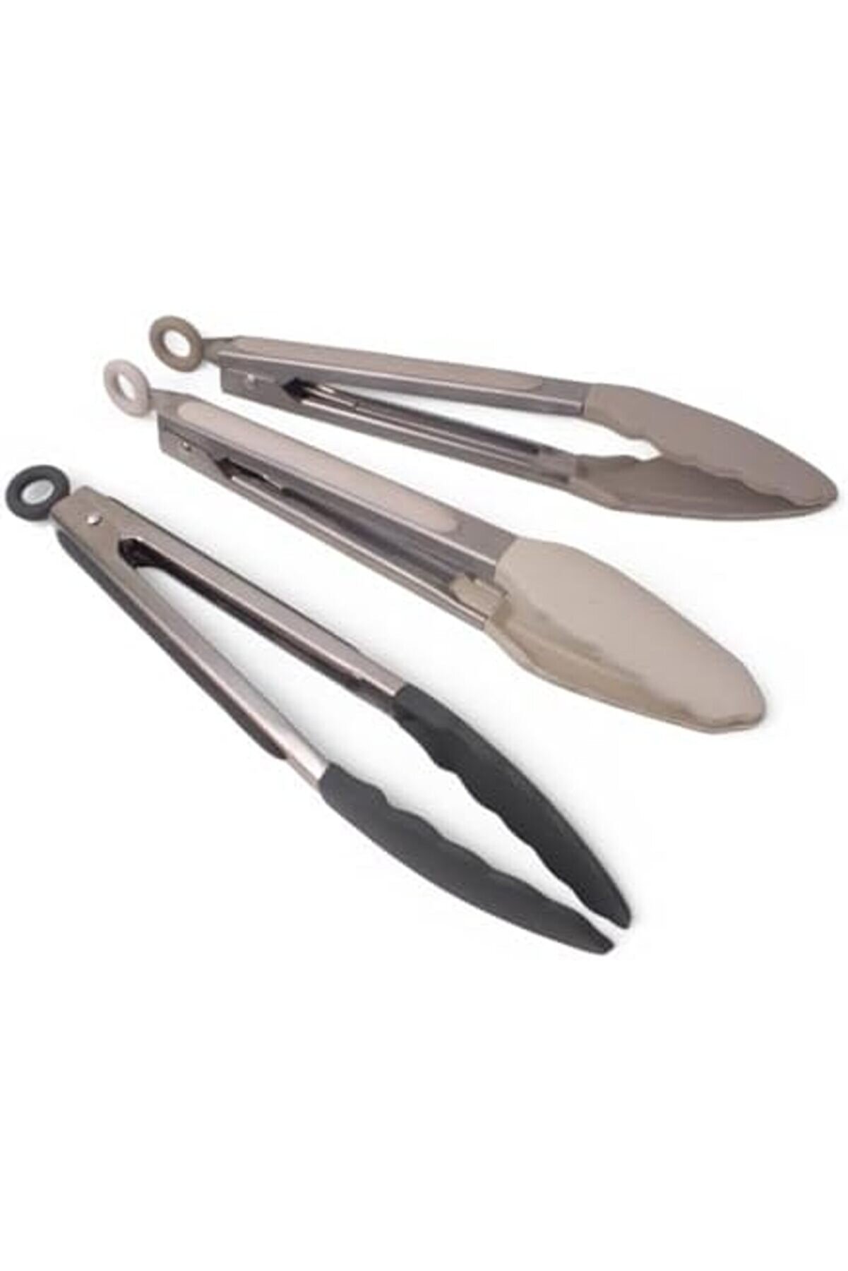 Modashi̇ne Mutfak Maşası Yemek Salata Barbekü Kızartma Maşası, Dayanıklı Paslanmaz Çeli̇k Saplı Si̇li̇ko