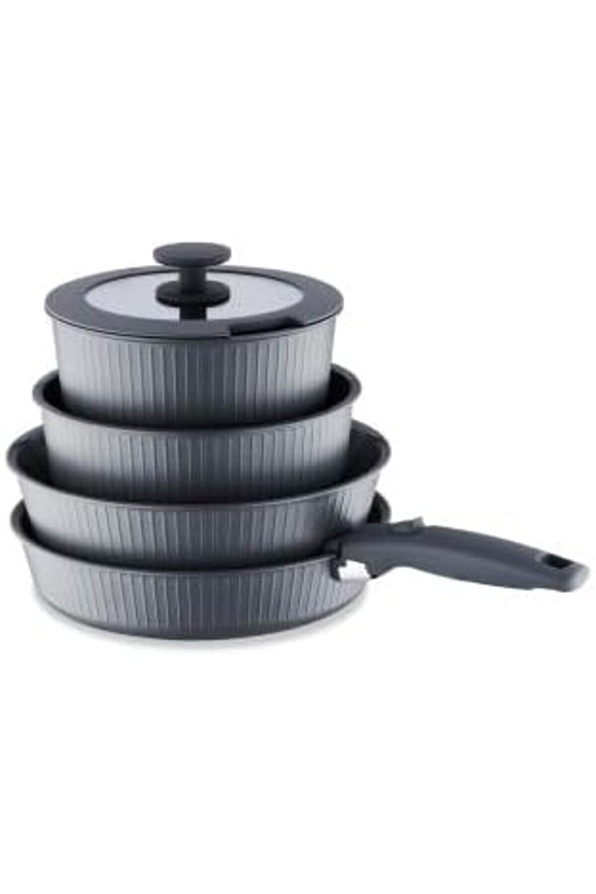 Modashi̇ne A2792-1 Prati̇ka 8 Parça Tencere Seti̇ Gri̇ Modascope 1014773