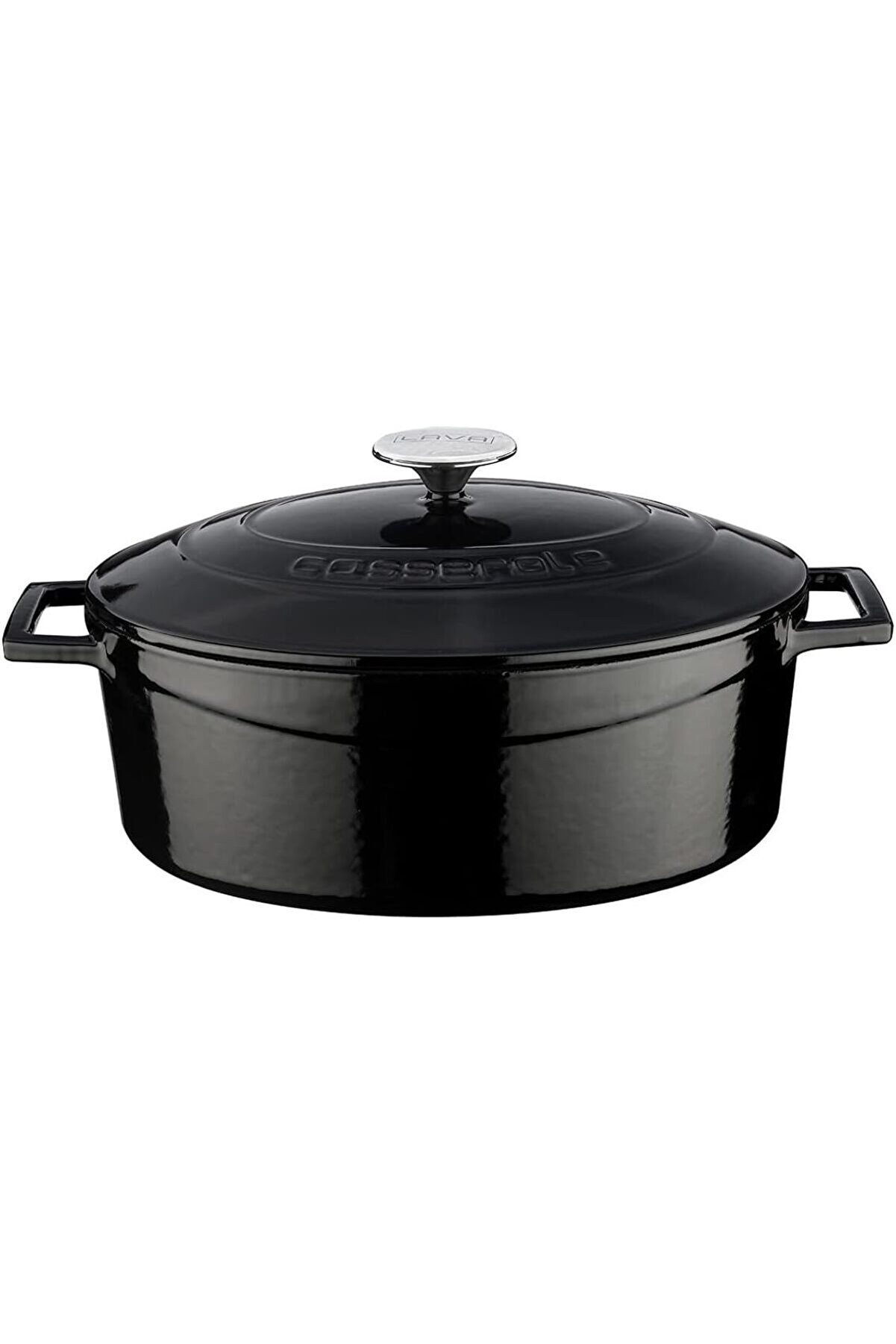 STOREMAX modashine Metal Oval Döküm Tencere, 29 cm, 4.67 L Hacim, Siyah modascope 1014773