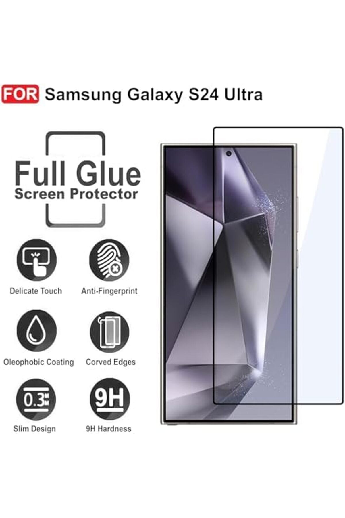 Es S24 Ultra İçi̇n Ekranı Tam Kaplayan Full Ekran Cam, Full Tam Koruma Kırılmaz Cam 1014773