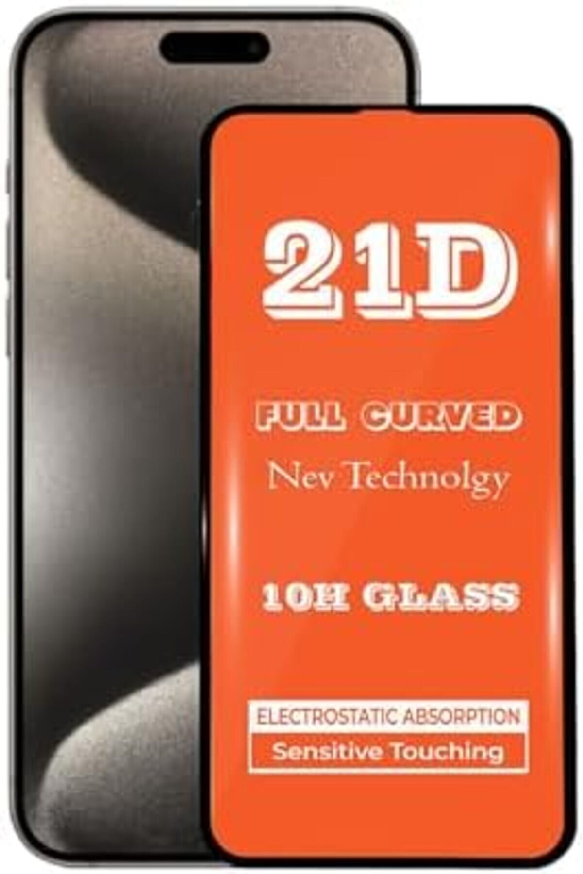 İleti̇şi̇m 15 Pro Max İle Uyumlu Tam Kaplayan 21D Temperli̇ Ekran Cam 1014773