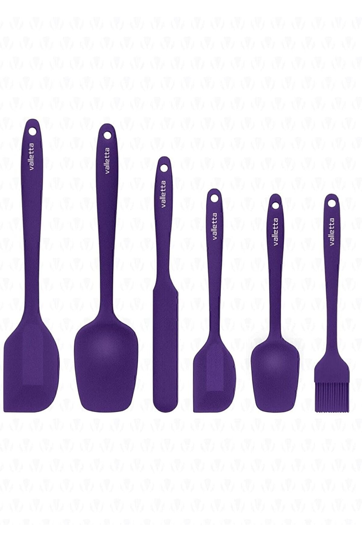 STOREMAX modashine Drongo Dayanıklı Yanmaz Yapışmaz Silikon Spatula Seti 6 Parça Mor modascope 1014773