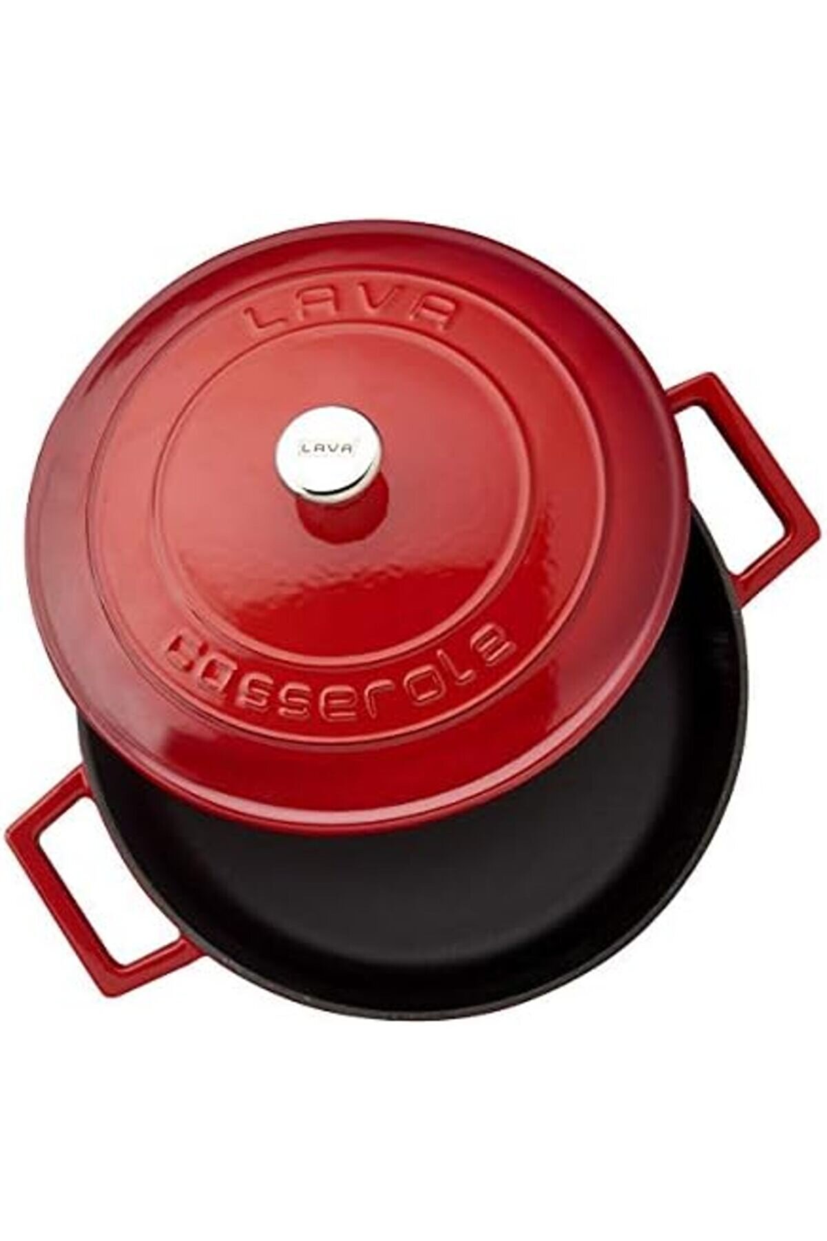 Shopverse Metal D&ouml;k&uuml;m &Ccedil;ok Ama&ccedil;lı Yayvan Tencere, 24 Cm 2.47 L Kırmızı Trendfli̇ck 1014773