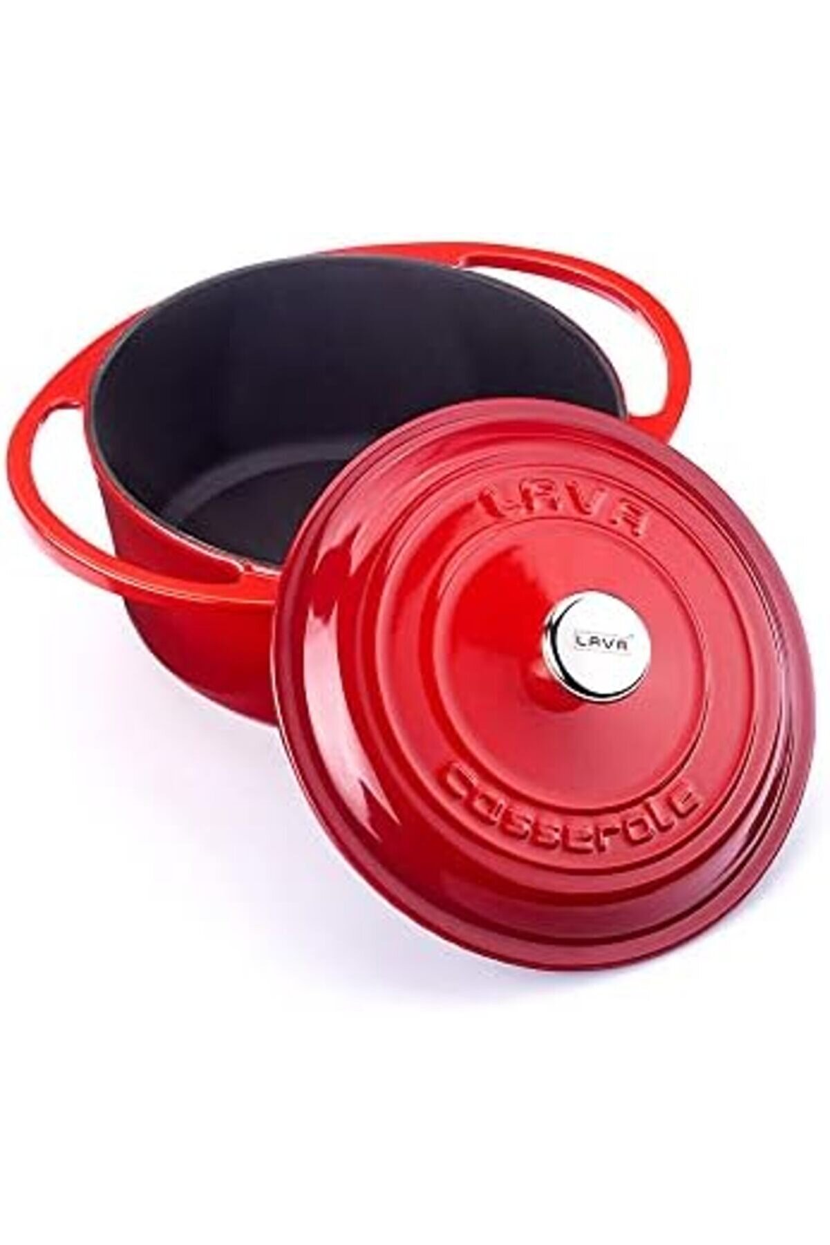 Modashi̇ne Metal Seri̇si̇ - Döküm Tencere, Yuvarlak, 20 Cm, Kırmızı Modascope 1014773